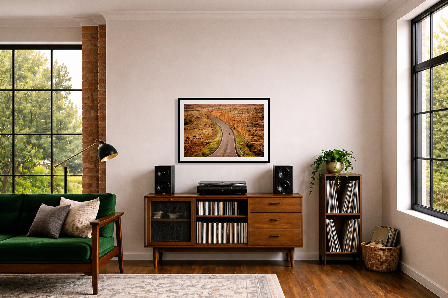 Framed photograph of Around The Turn by Dylan Ozanich displayed on a wall