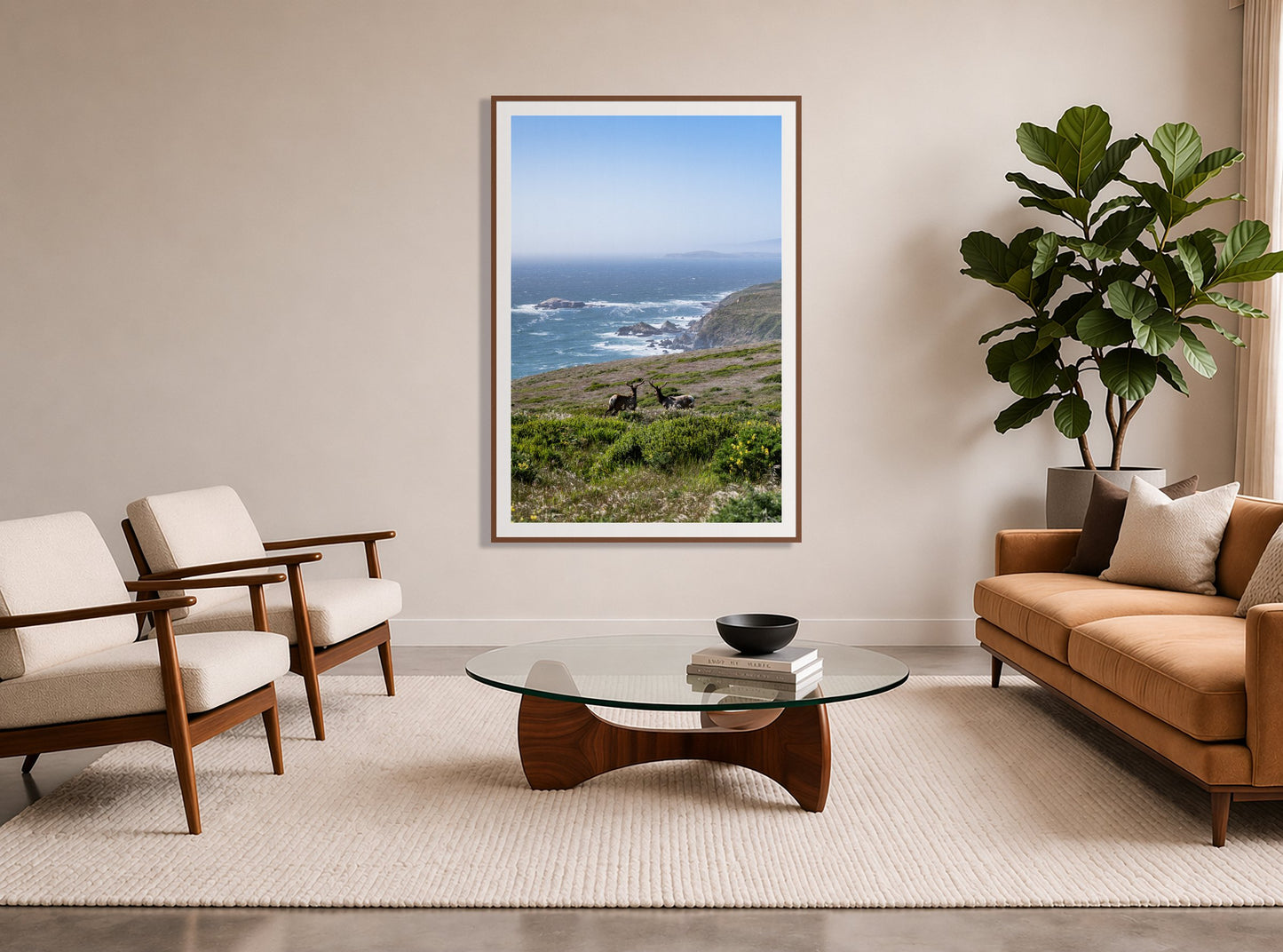 Framed photograph of Elk On The Bluff by Dylan Ozanich displayed on a wall