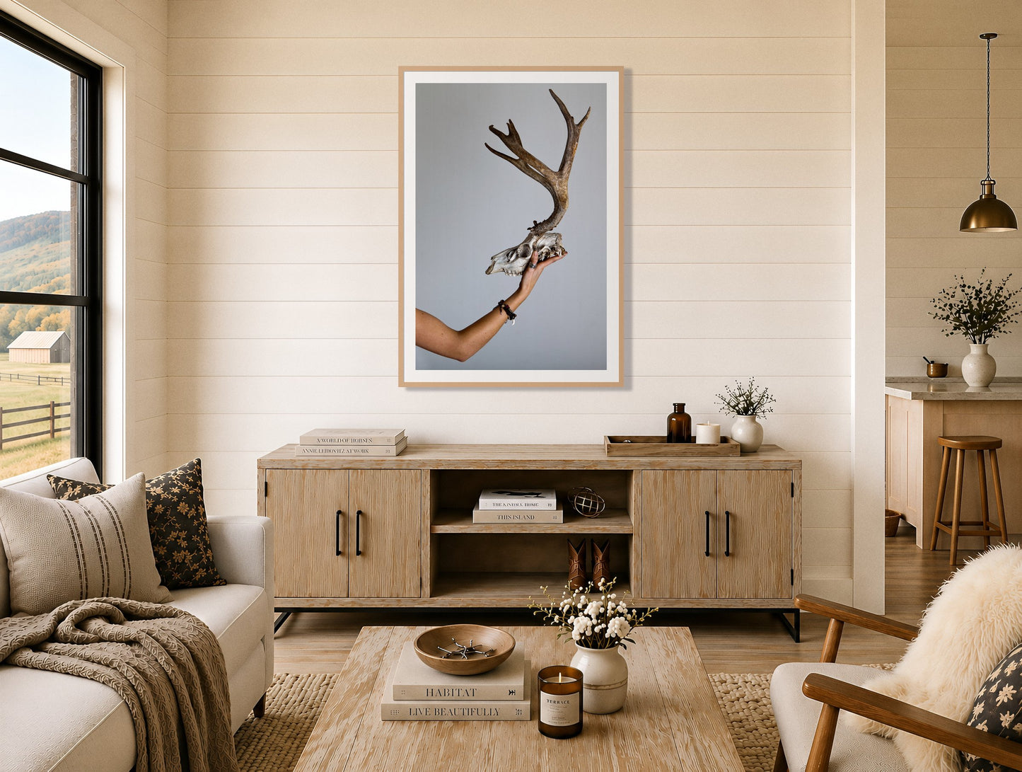 Framed photograph of First Kill by Dylan Ozanich displayed on a wall