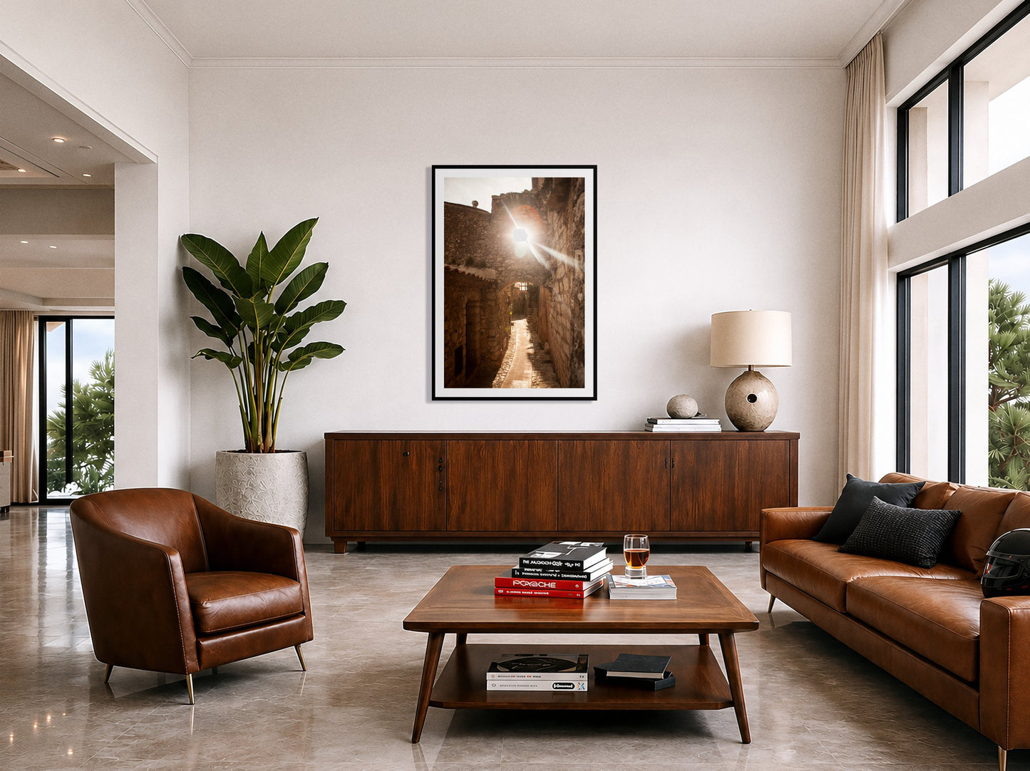 Framed photograph of Italian Light by Dylan Ozanich displayed on a wall