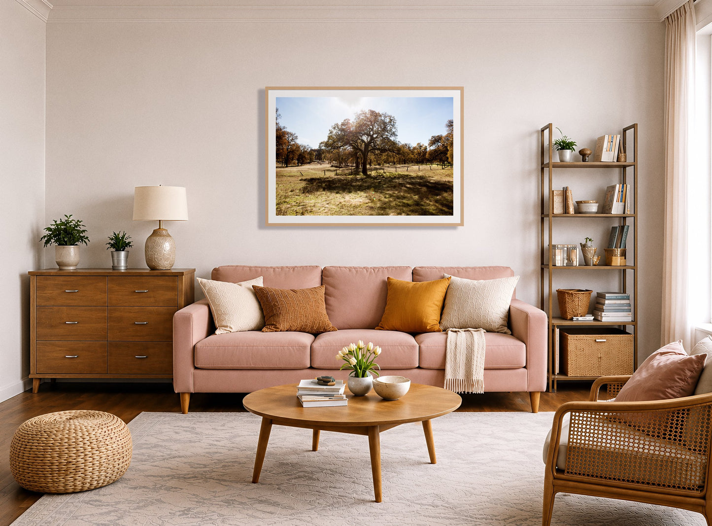 Framed photograph of Old Oak by Dylan Ozanich displayed on a wall