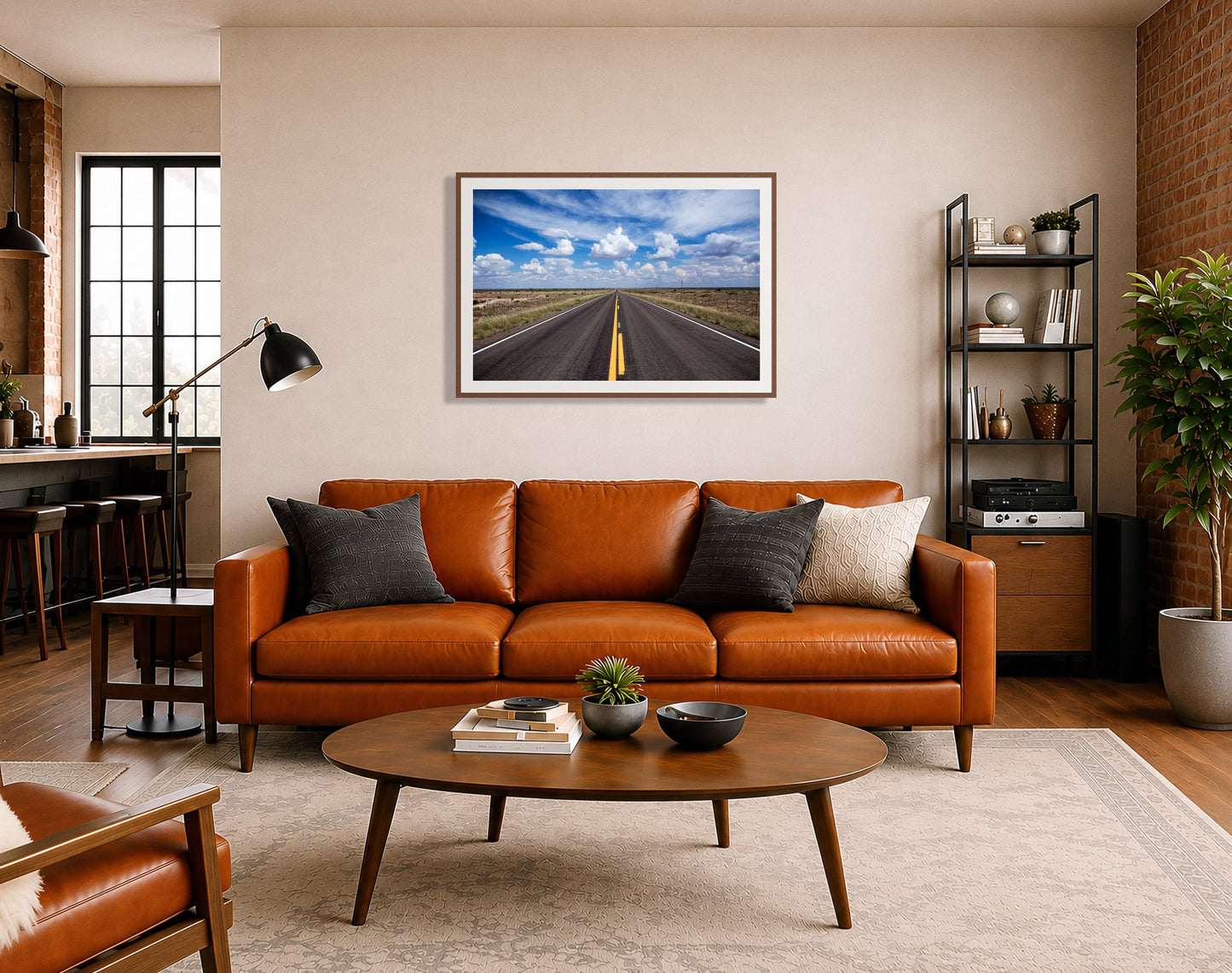 Framed photograph of Open Road by Dylan Ozanich displayed on a wall