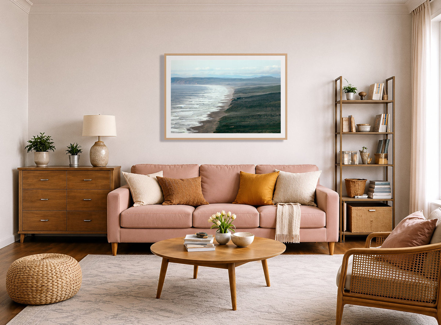 Framed photograph of Point Reyes Ranch by Dylan Ozanich displayed on a wall
