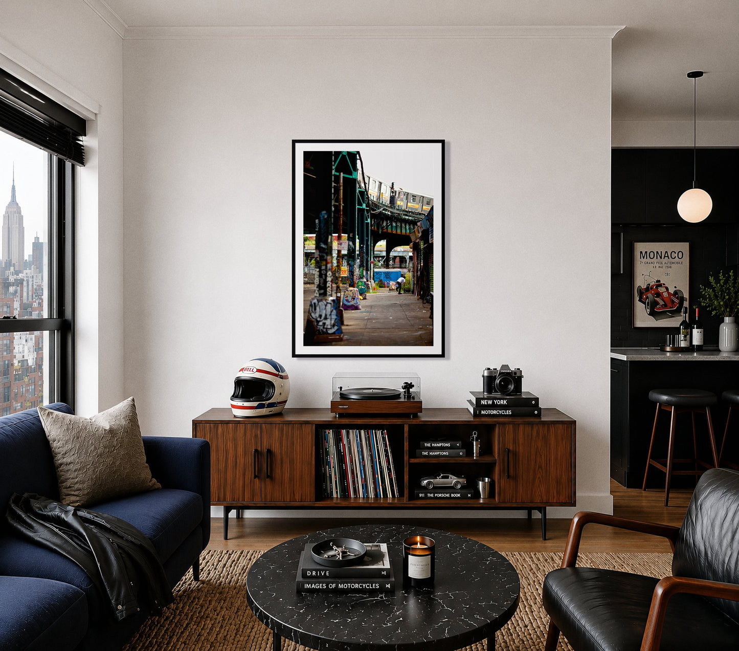 Framed photograph of Queens by Dylan Ozanich displayed on a wall
