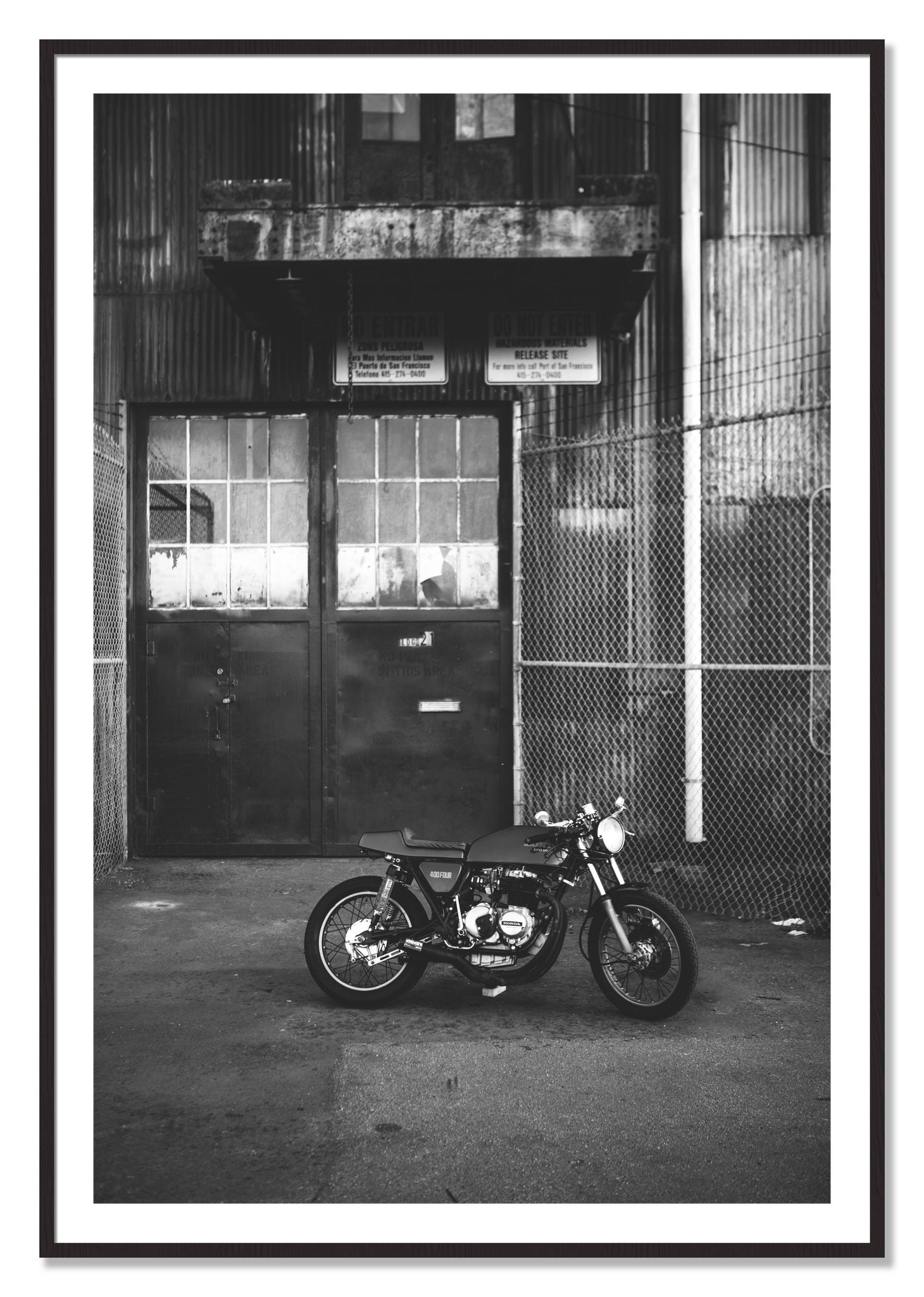 Framed photograph of 400Four by Dylan Ozanich, Black Walnut frame, Borders