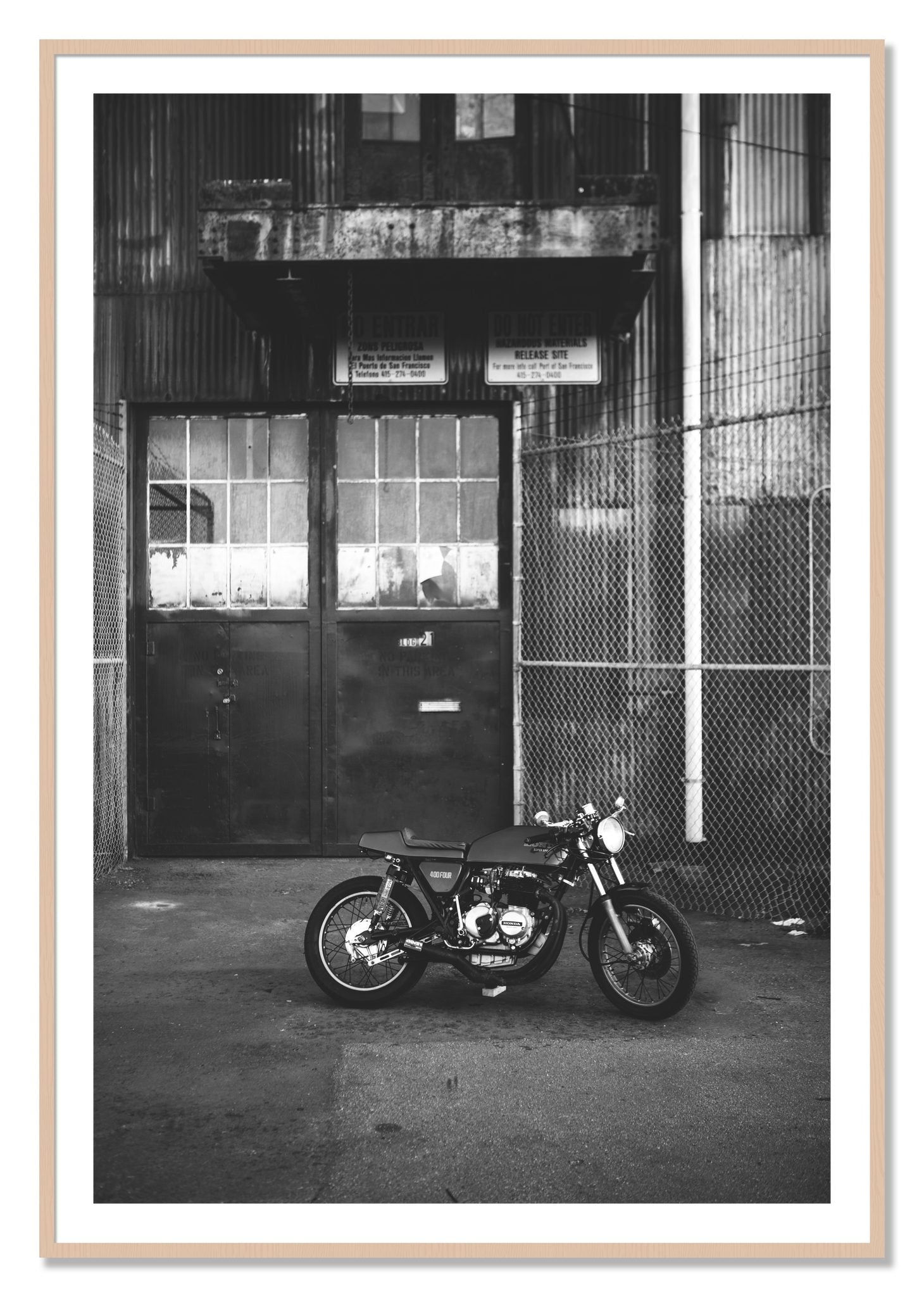 Framed photograph of 400Four by Dylan Ozanich, Maple frame, Borders