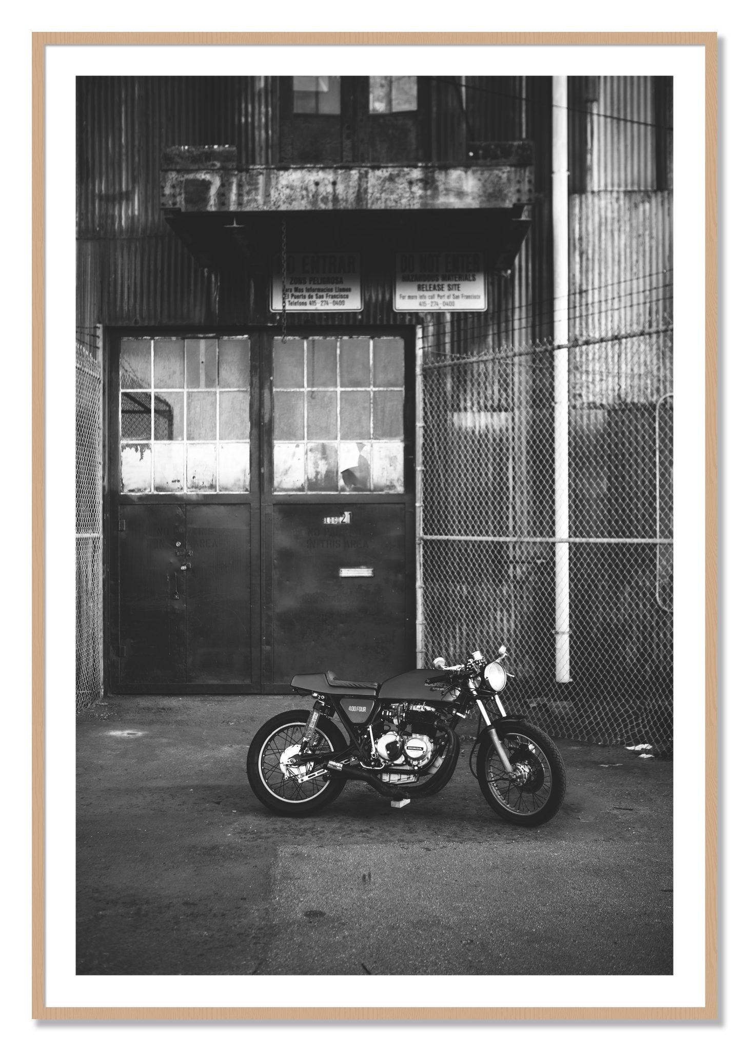 Framed photograph of 400Four by Dylan Ozanich, Oak frame, Borders