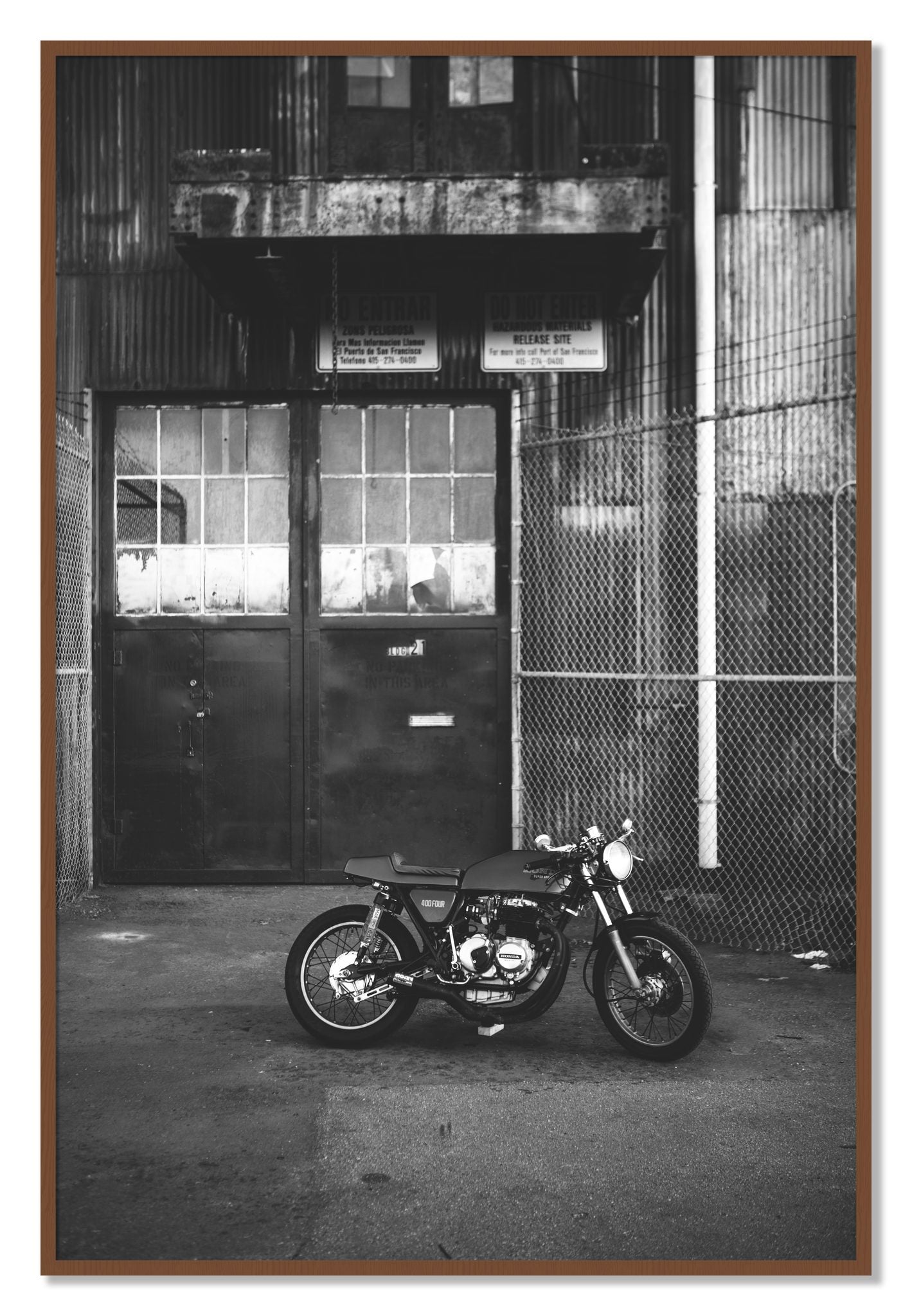 Framed photograph of 400Four by Dylan Ozanich, Walnut frame, Full Bleed