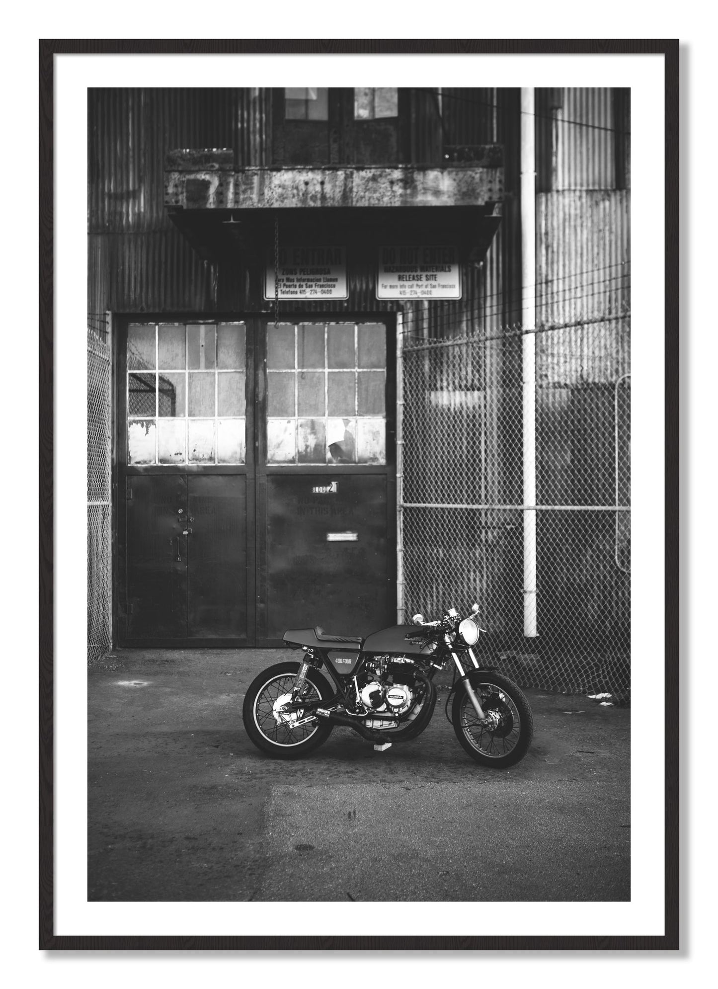 Framed photograph of 400Four by Dylan Ozanich, Black Walnut frame, Borders