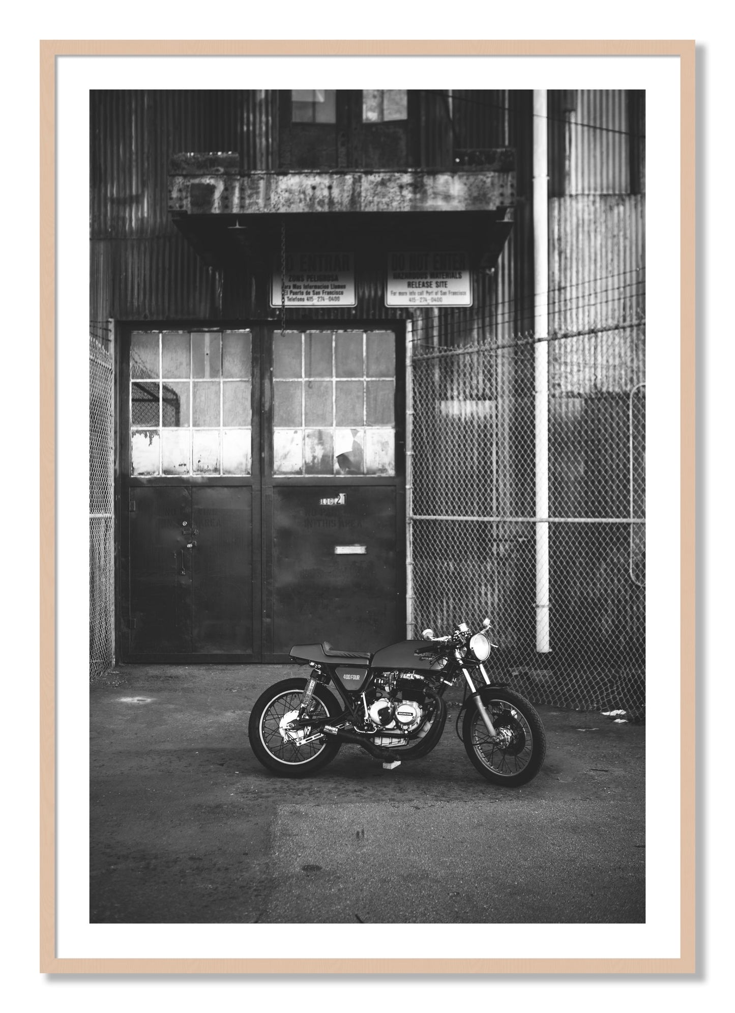 Framed photograph of 400Four by Dylan Ozanich, Maple frame, Borders