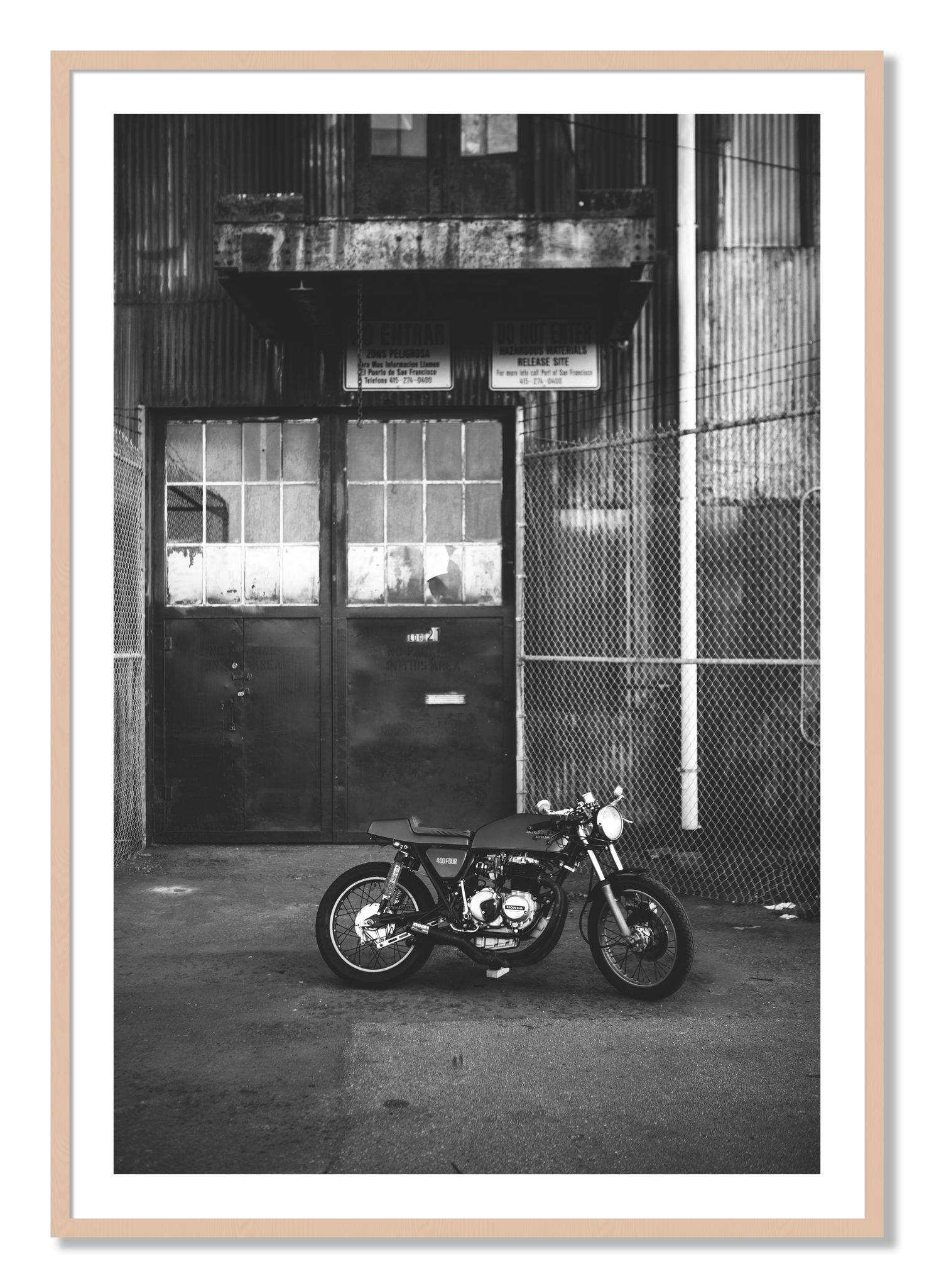 Framed photograph of 400Four by Dylan Ozanich, Maple frame, Borders