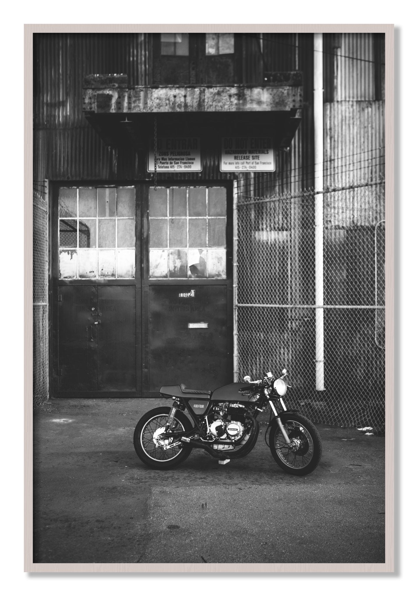Framed photograph of 400Four by Dylan Ozanich, White Maple frame, Full Bleed