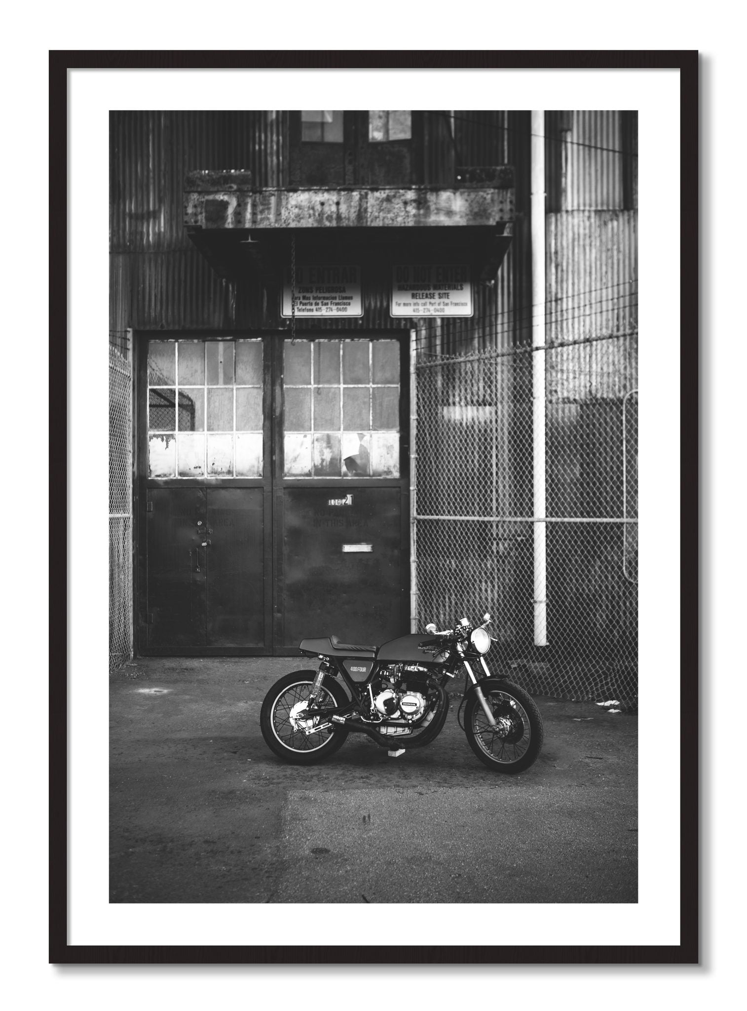 Framed photograph of 400Four by Dylan Ozanich, Black Walnut frame, Borders