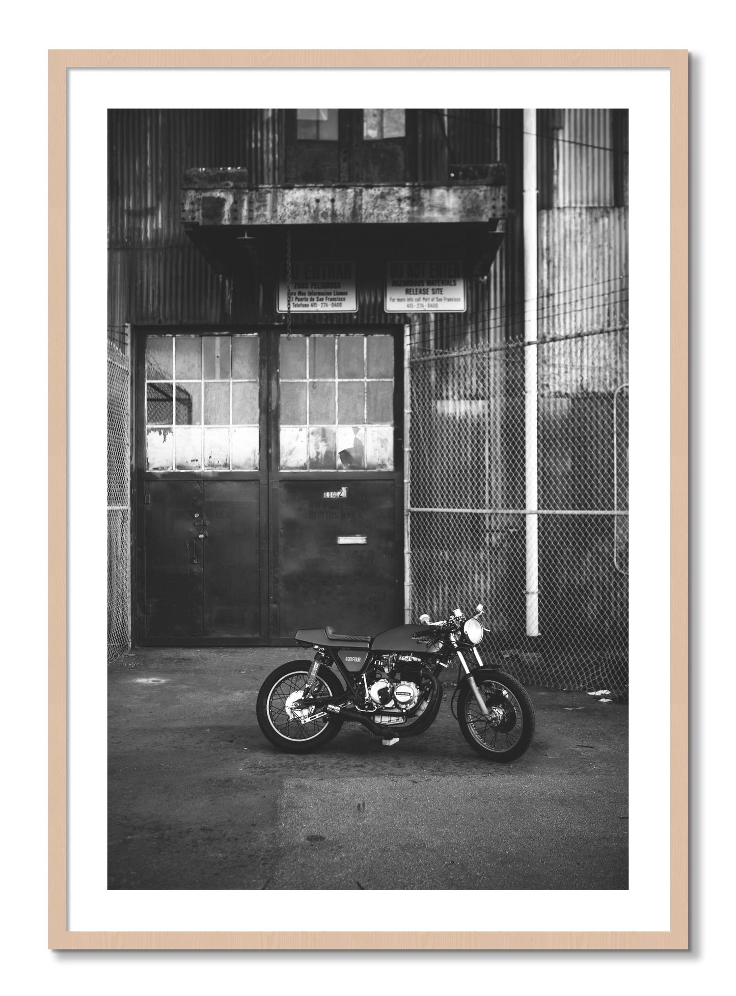 Framed photograph of 400Four by Dylan Ozanich, Maple frame, Borders