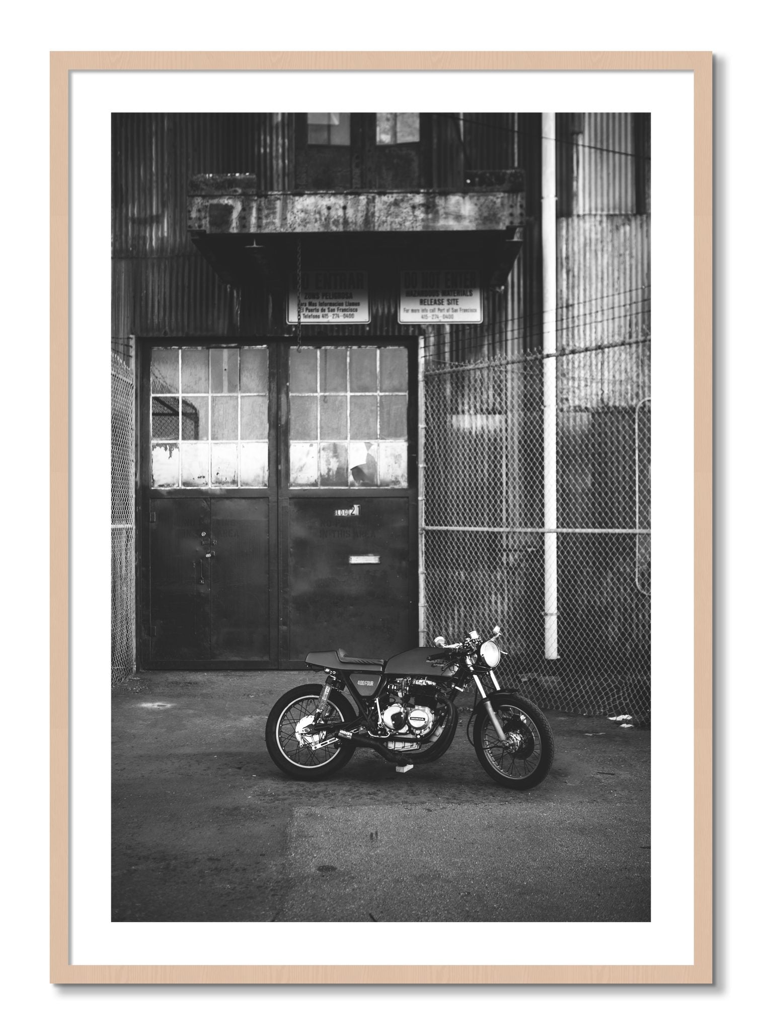 Framed photograph of 400Four by Dylan Ozanich, Maple frame, Borders