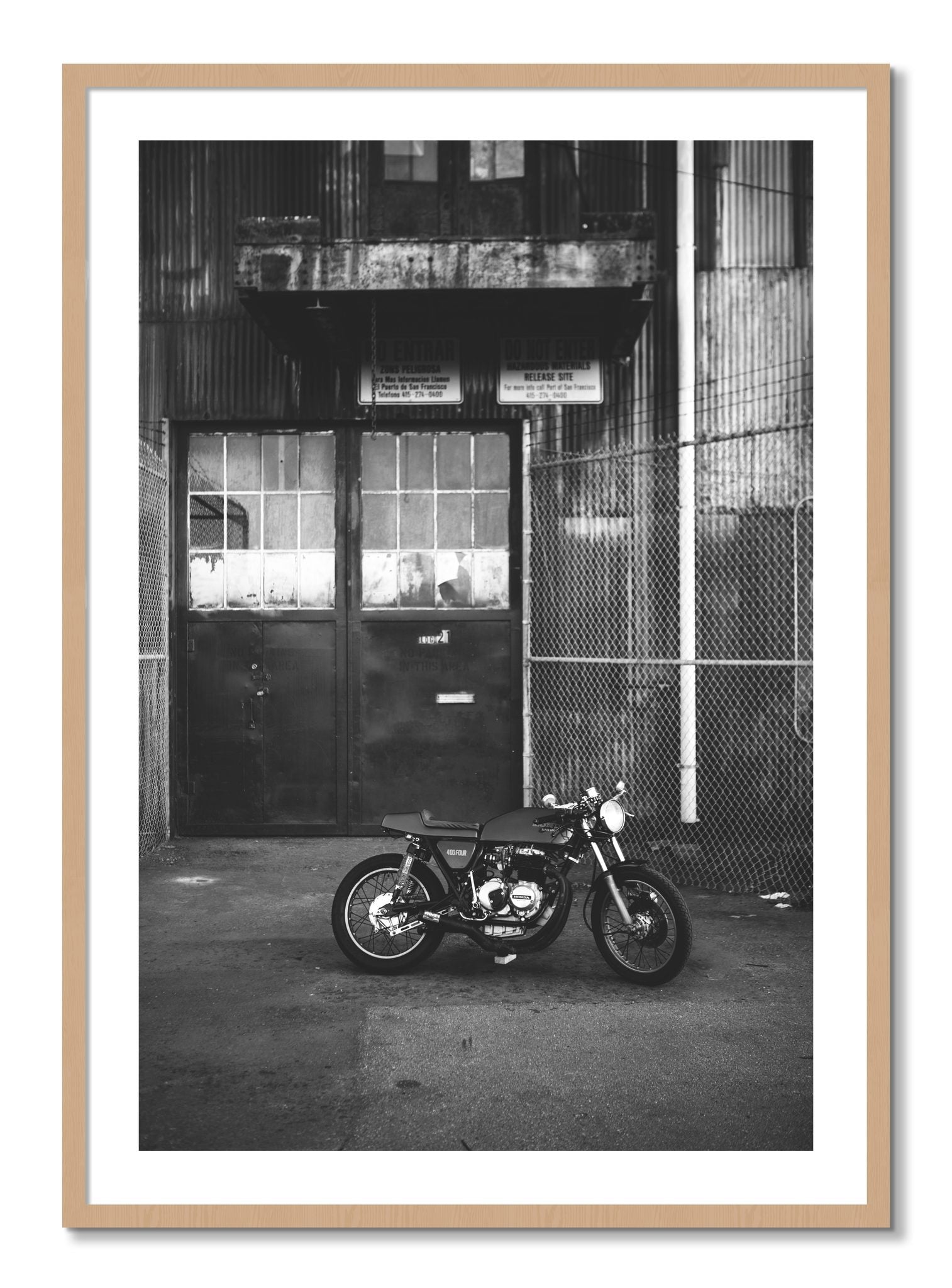 Framed photograph of 400Four by Dylan Ozanich, Oak frame, Borders