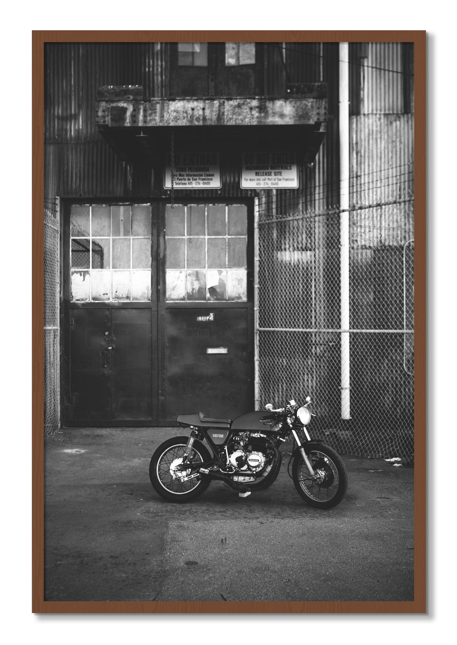 Framed photograph of 400Four by Dylan Ozanich, Walnut frame, Full Bleed