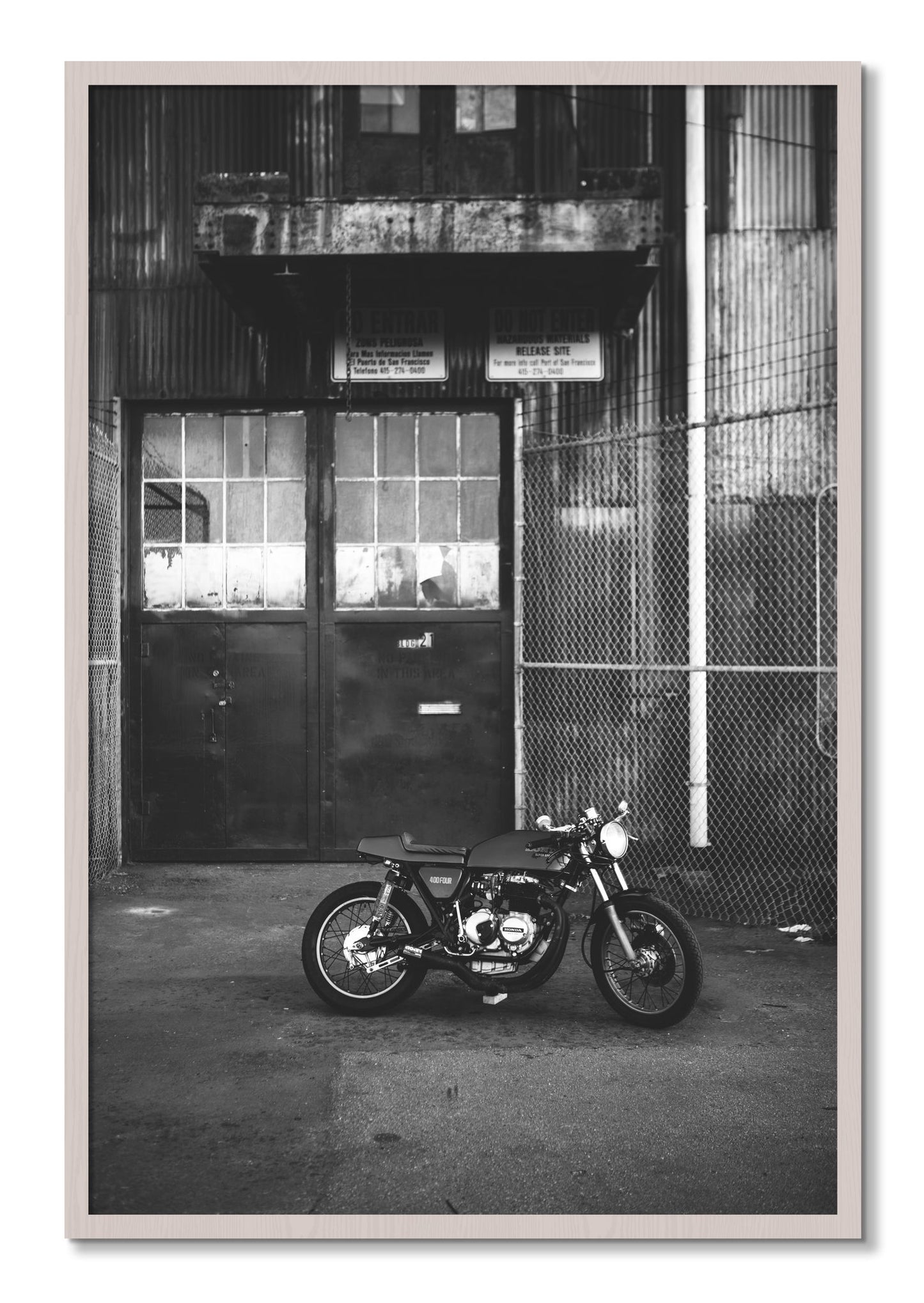 Framed photograph of 400Four by Dylan Ozanich, White Maple frame, Full Bleed