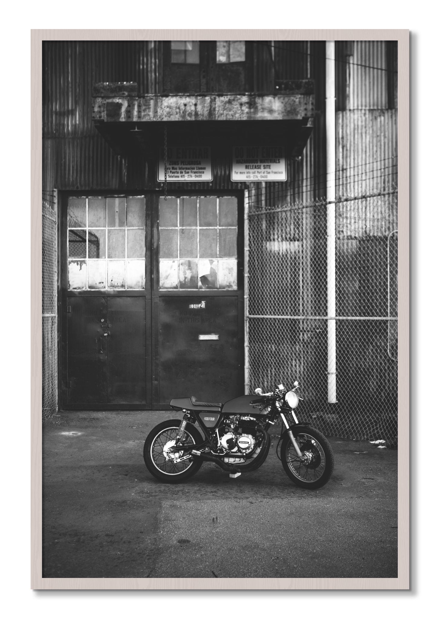 Framed photograph of 400Four by Dylan Ozanich, White Maple frame, Full Bleed