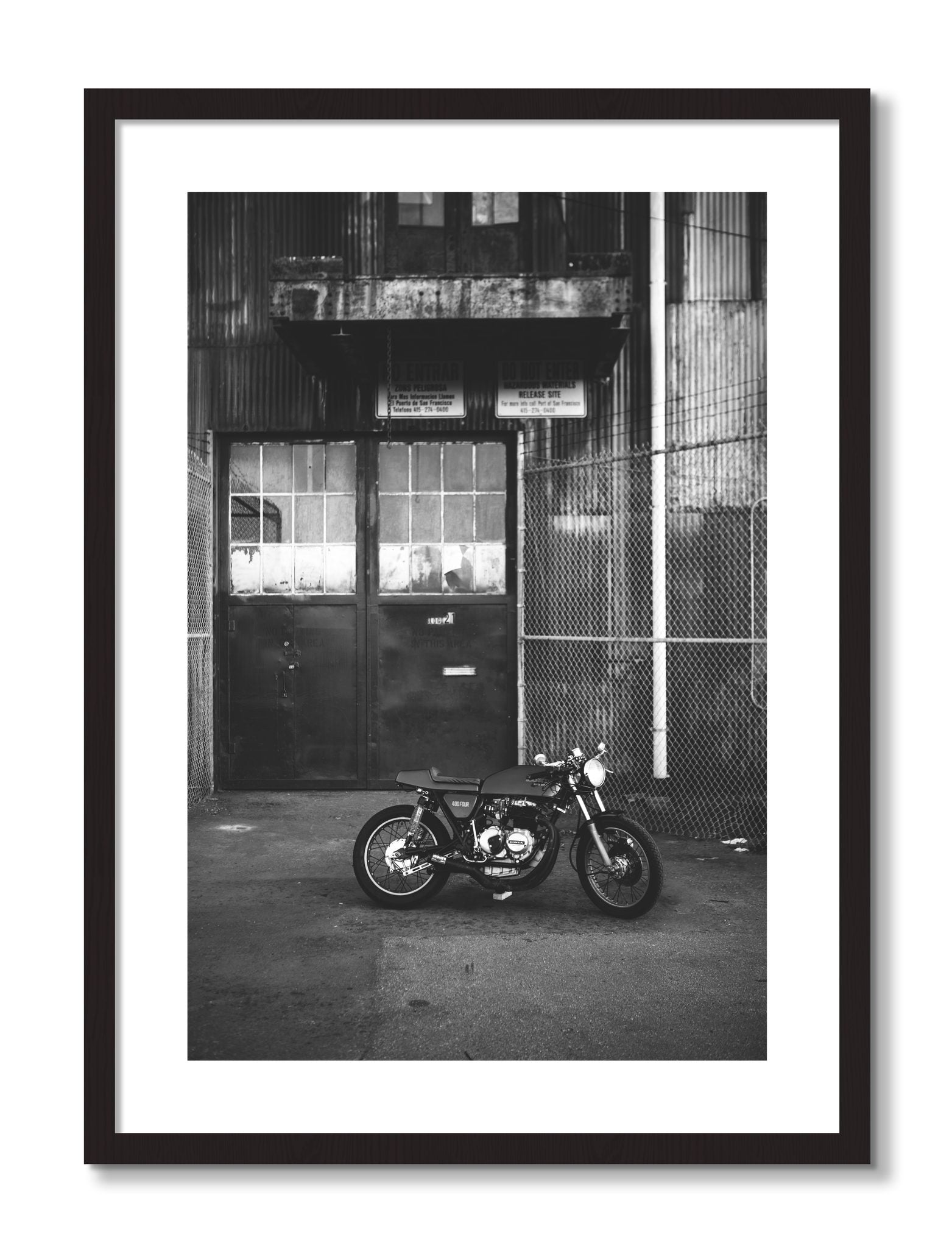 Framed photograph of 400Four by Dylan Ozanich, Black Walnut frame, Borders