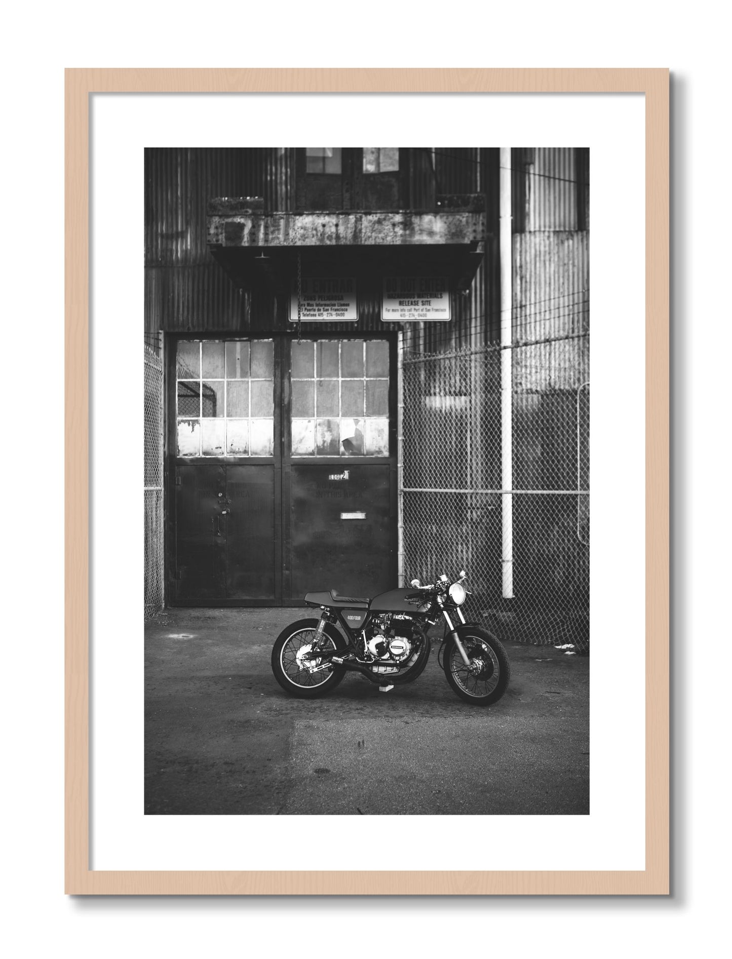 Framed photograph of 400Four by Dylan Ozanich, Maple frame, Borders
