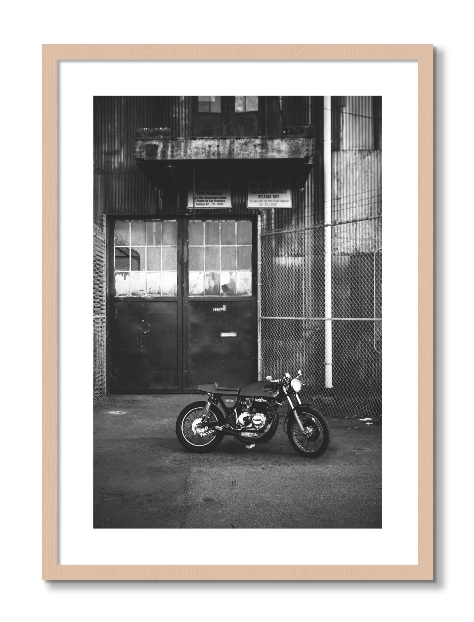 Framed photograph of 400Four by Dylan Ozanich, Maple frame, Borders