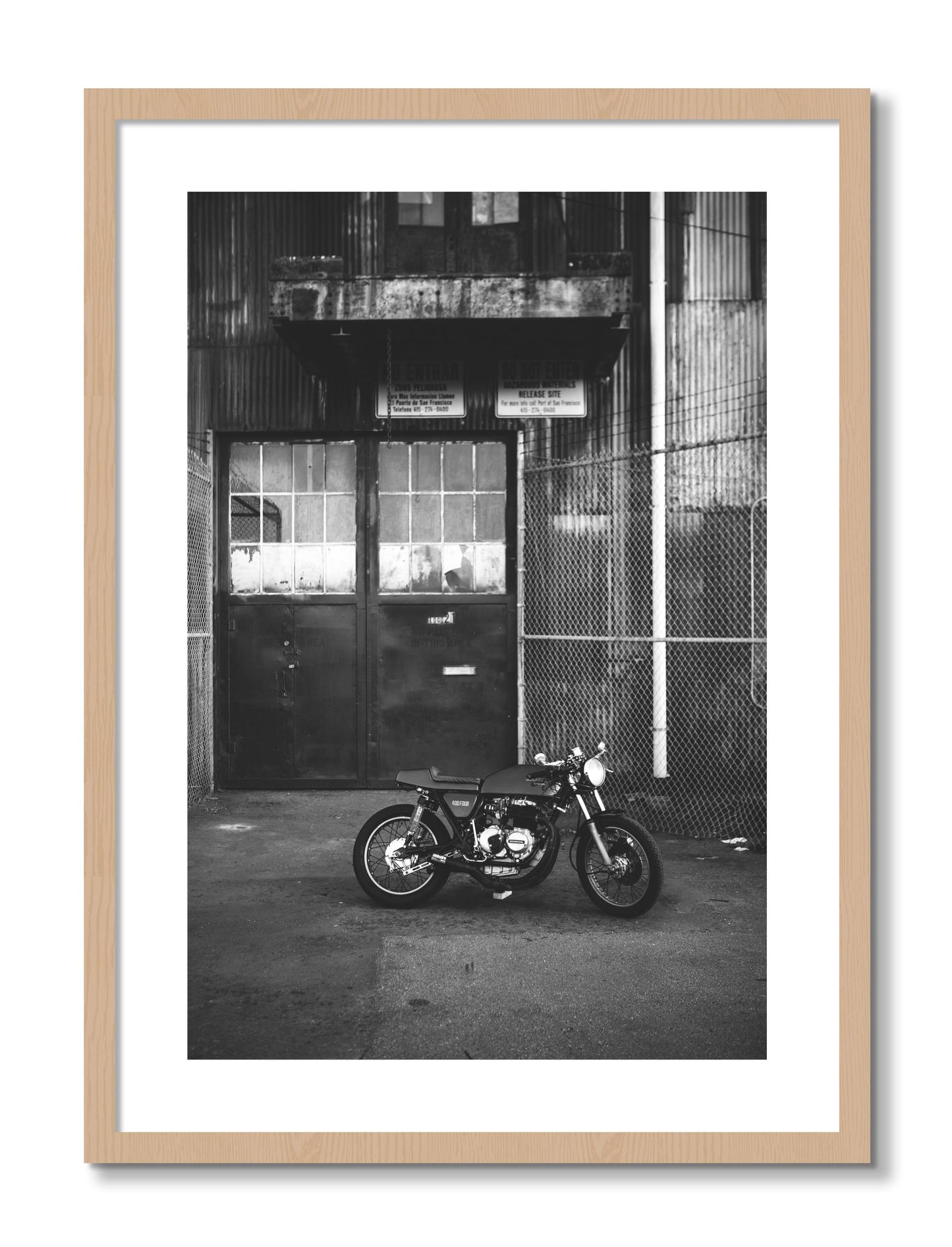 Framed photograph of 400Four by Dylan Ozanich, Oak frame, Borders