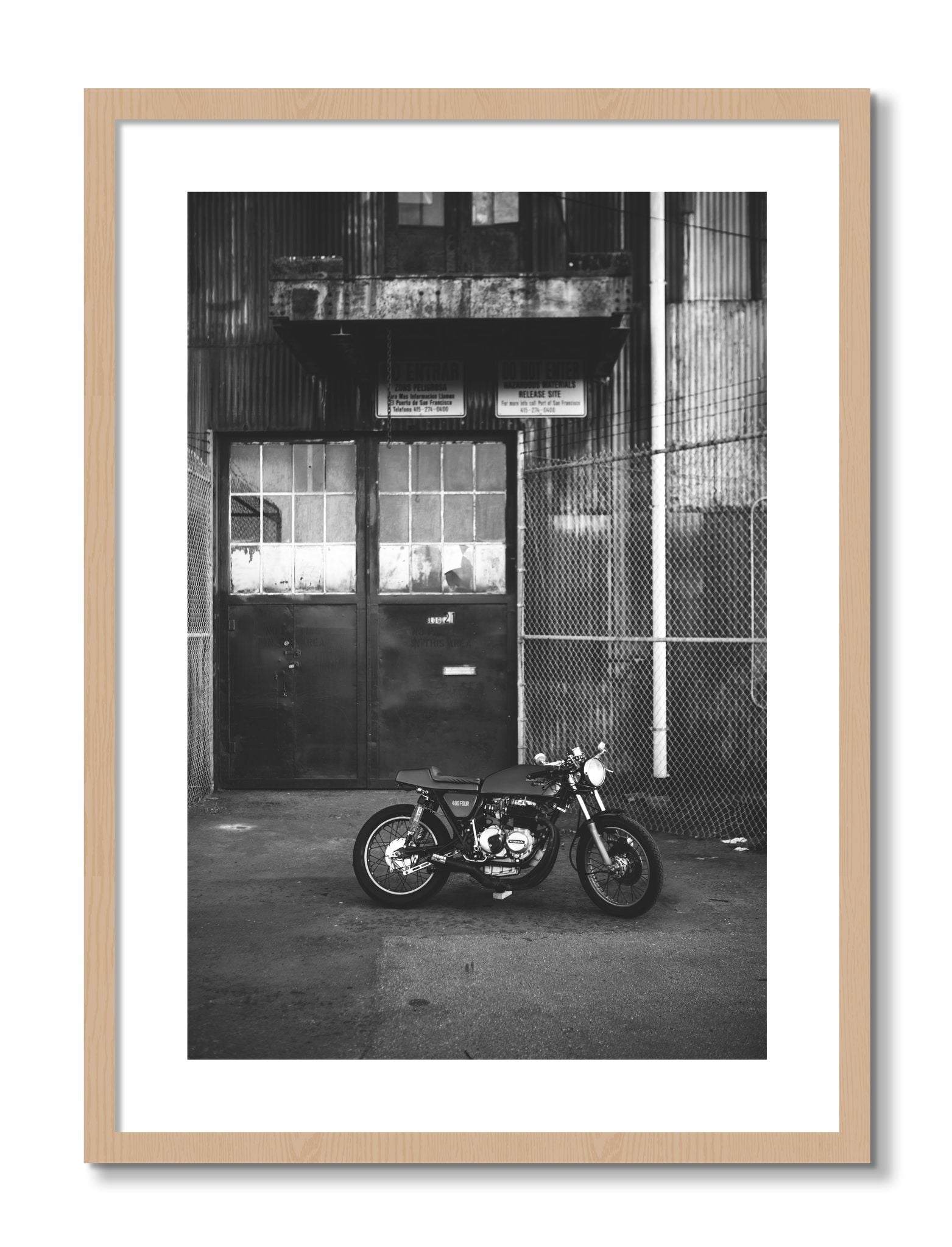 Framed photograph of 400Four by Dylan Ozanich, Oak frame, Borders