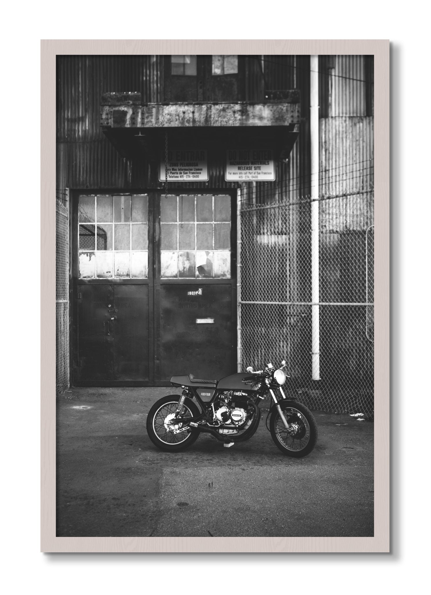 Framed photograph of 400Four by Dylan Ozanich, White Maple frame, Full Bleed