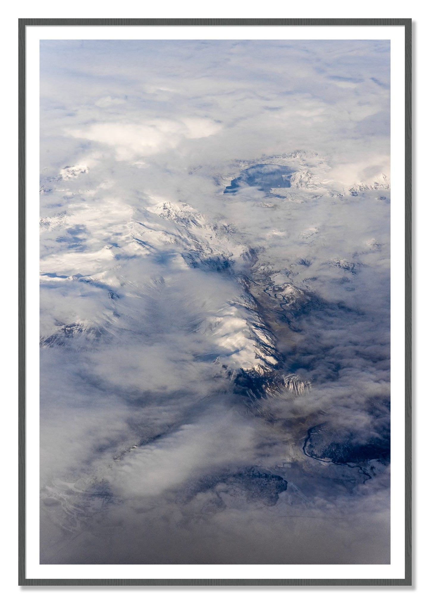 Above It All by Dylan Ozanich, 48×72 print with a White Border in a Grey frame
