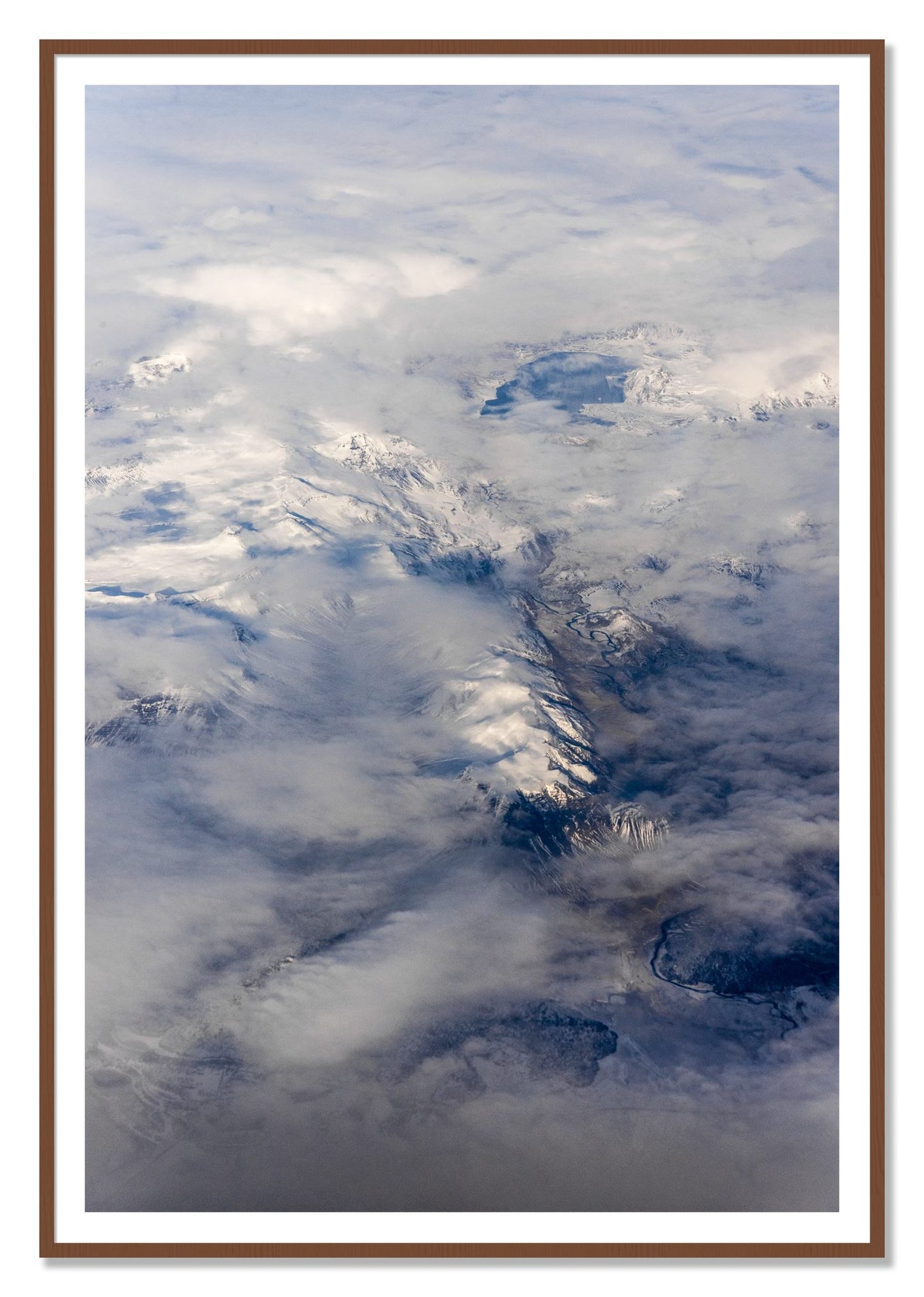 Above It All by Dylan Ozanich, 48×72 print with a White Border in a Walnut frame