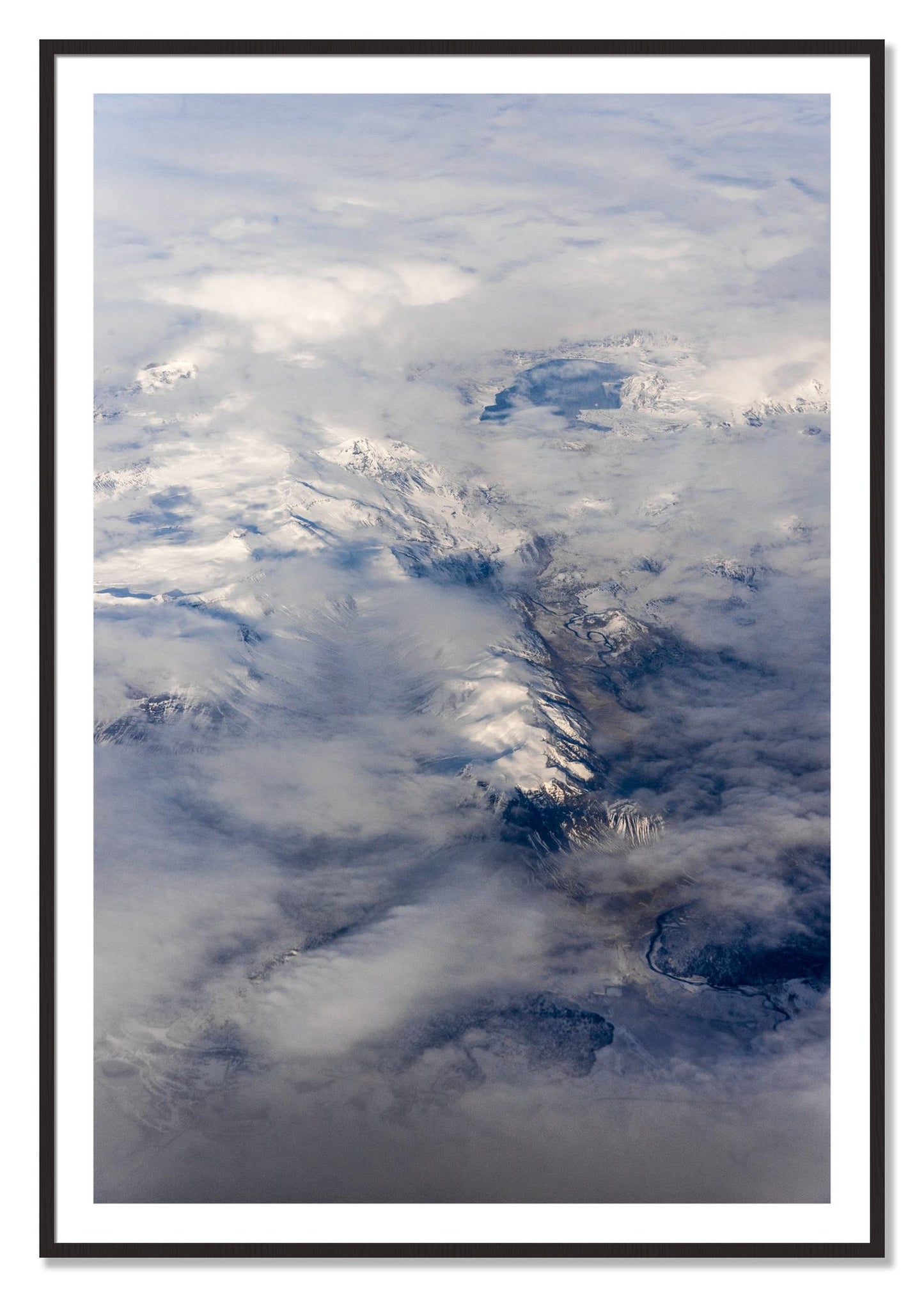 Framed photograph of Above It All by Dylan Ozanich, Black Walnut frame, Borders