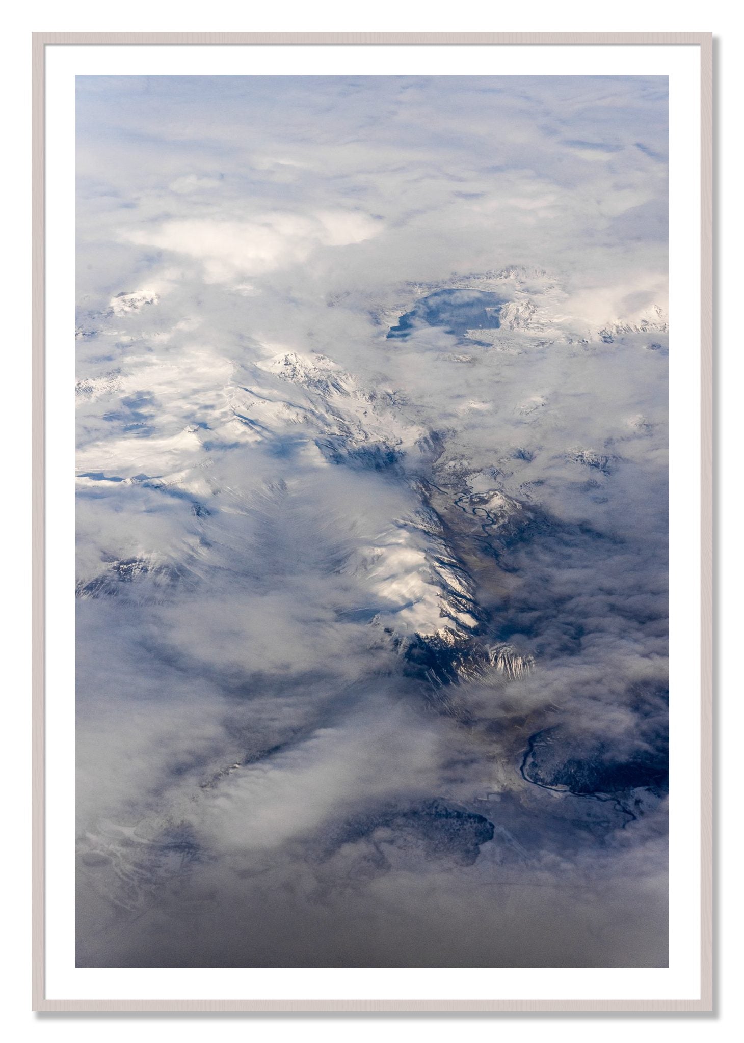 Framed photograph of Above It All by Dylan Ozanich, White Maple frame, Borders