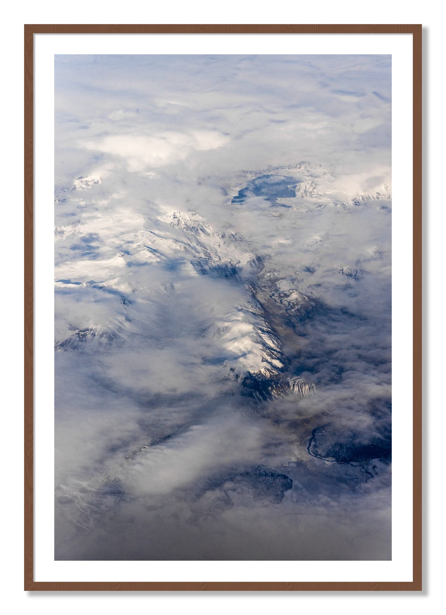 Framed photograph of Above It All by Dylan Ozanich, Walnut frame, Borders