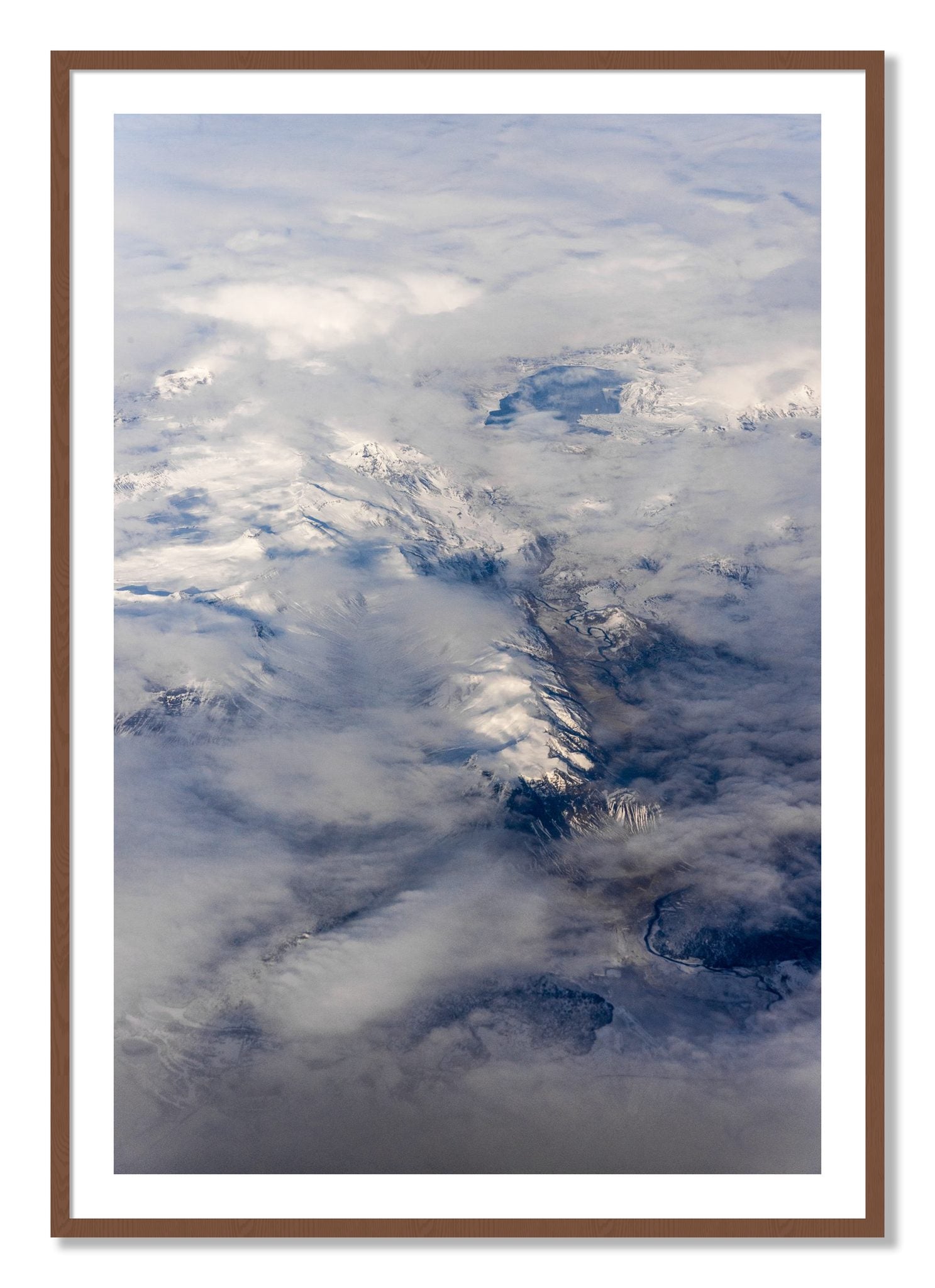 Framed photograph of Above It All by Dylan Ozanich, Walnut frame, Borders
