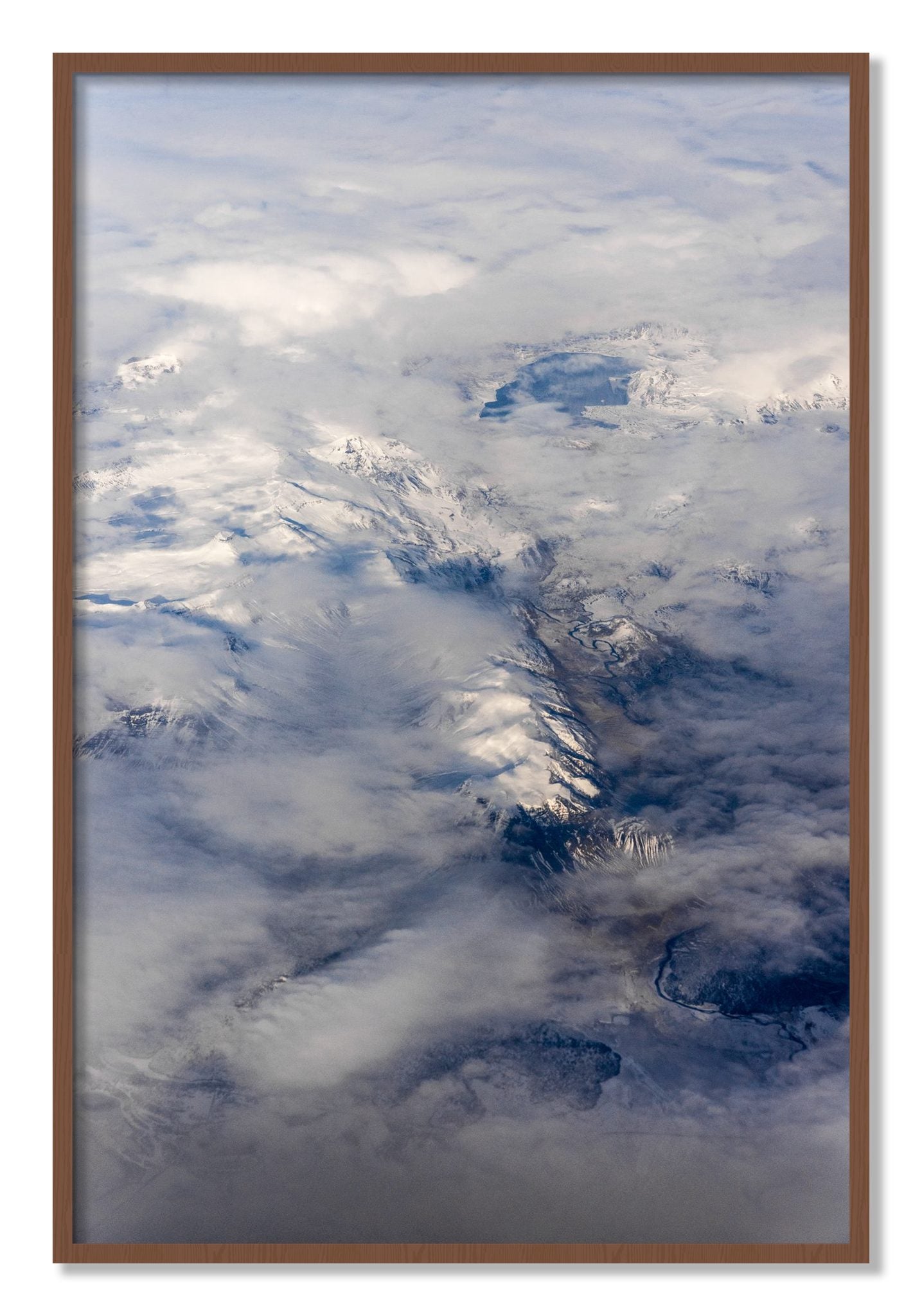 Framed photograph of Above It All by Dylan Ozanich, Walnut frame, Full Bleed
