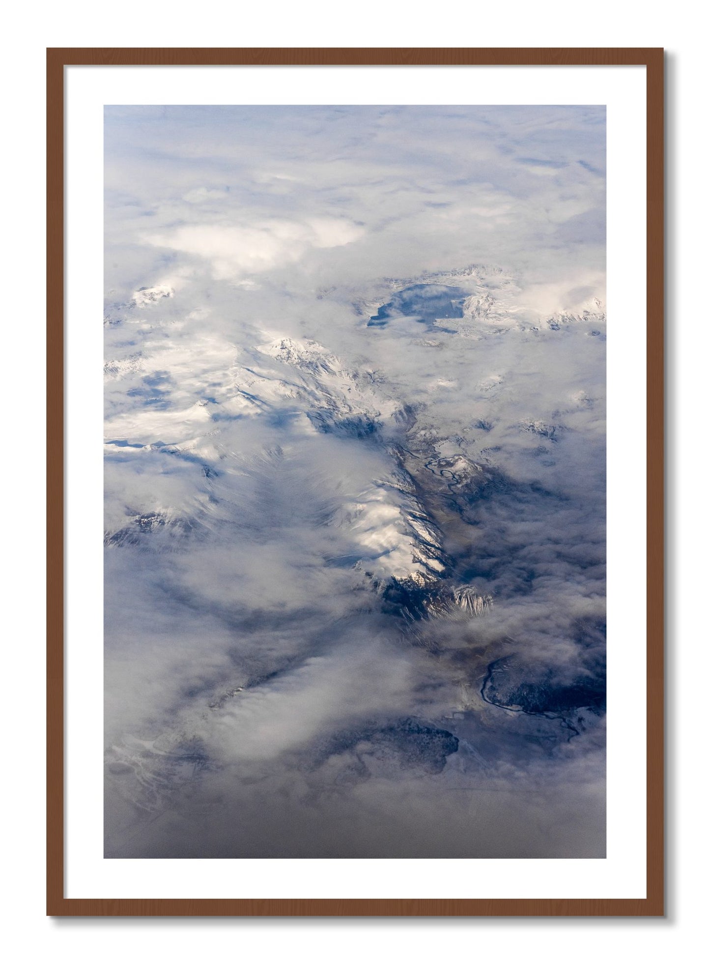 Framed photograph of Above It All by Dylan Ozanich, Walnut frame, Borders