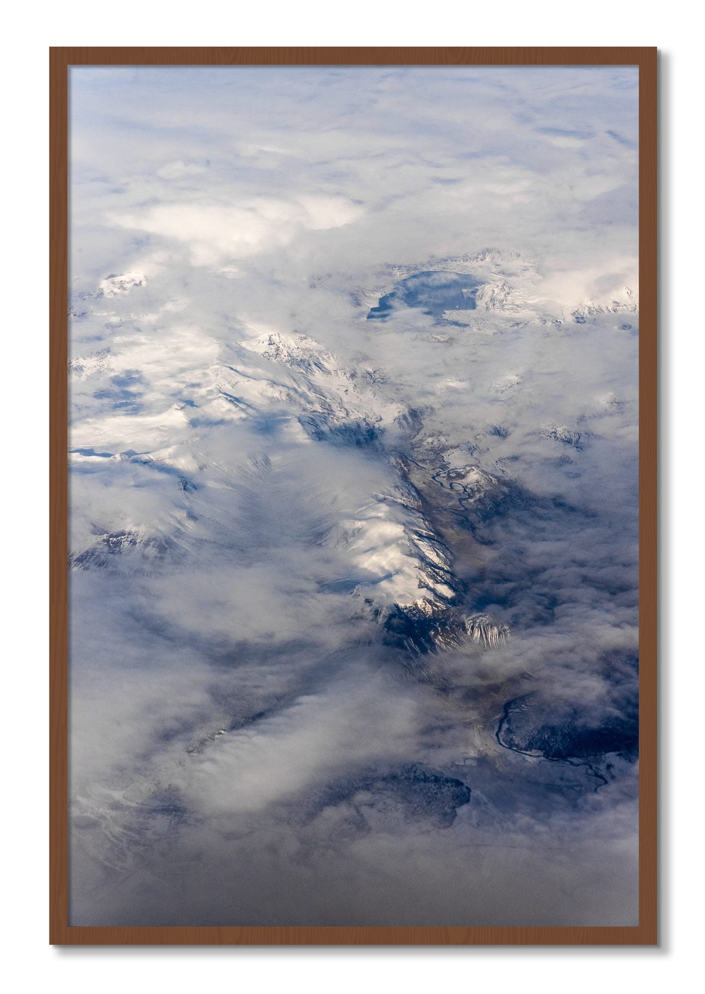 Framed photograph of Above It All by Dylan Ozanich, Walnut frame, Full Bleed