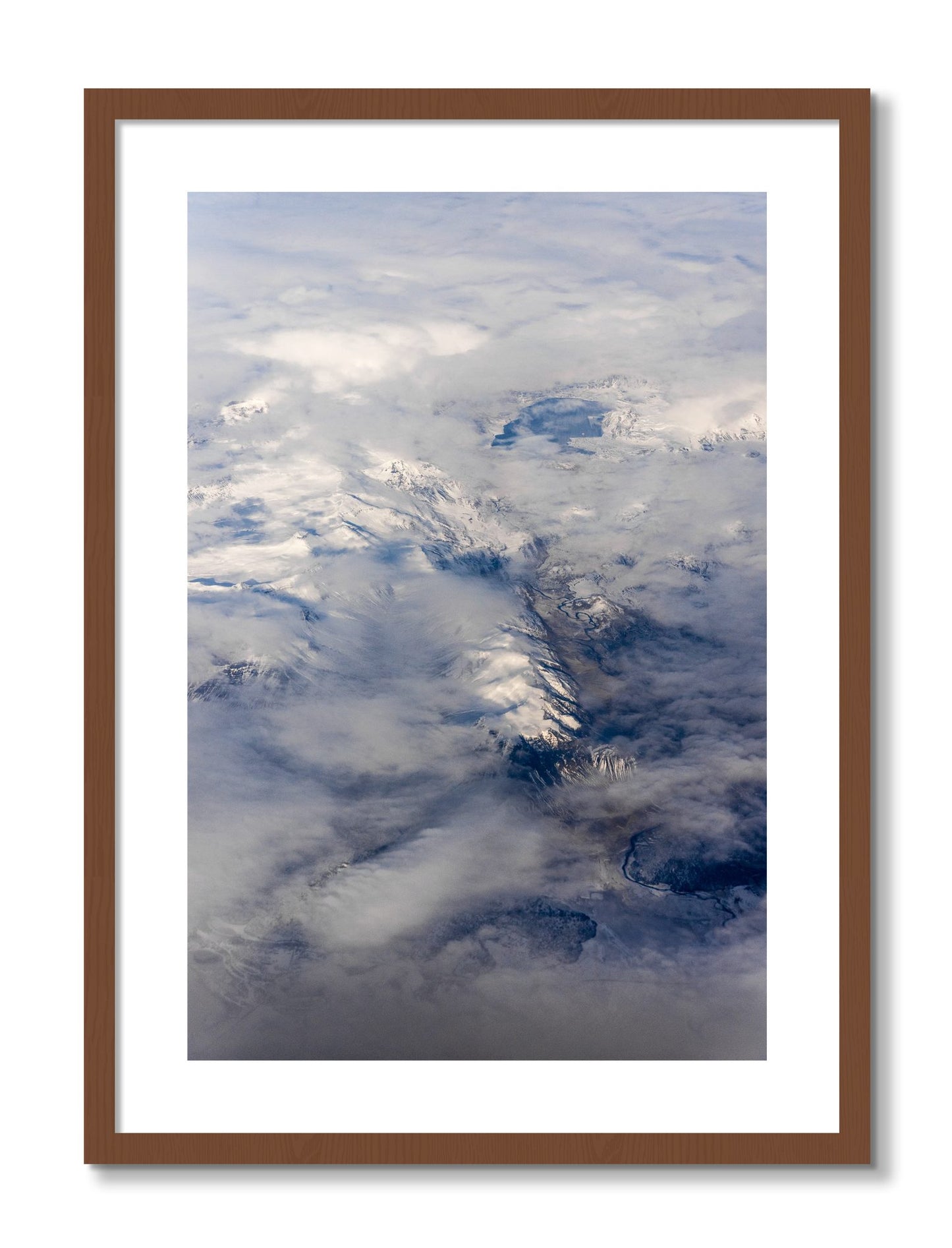 Framed photograph of Above It All by Dylan Ozanich, Walnut frame, Borders