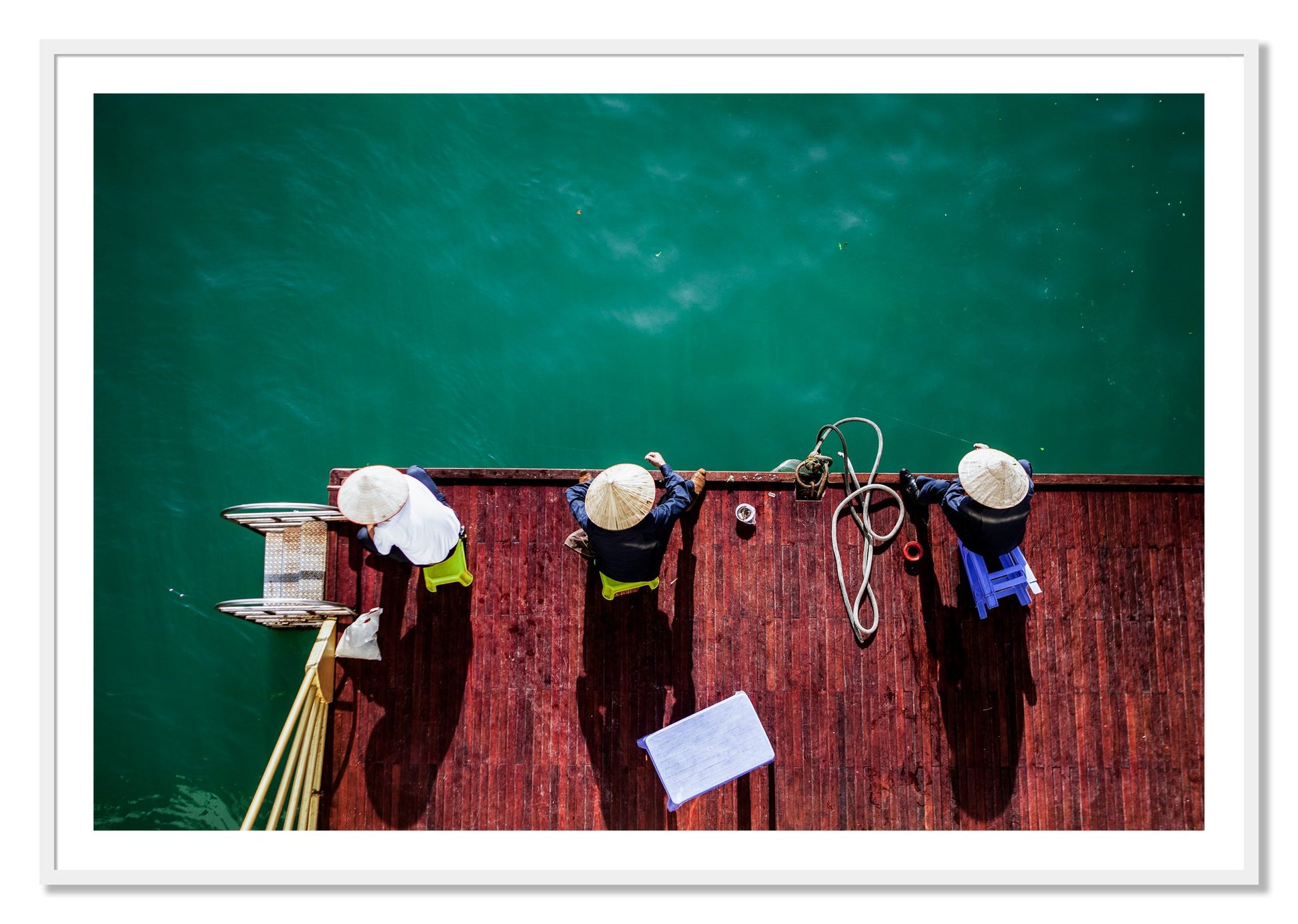 Framed photograph of Afternoon Ritual by Dylan Ozanich, White frame, Borders