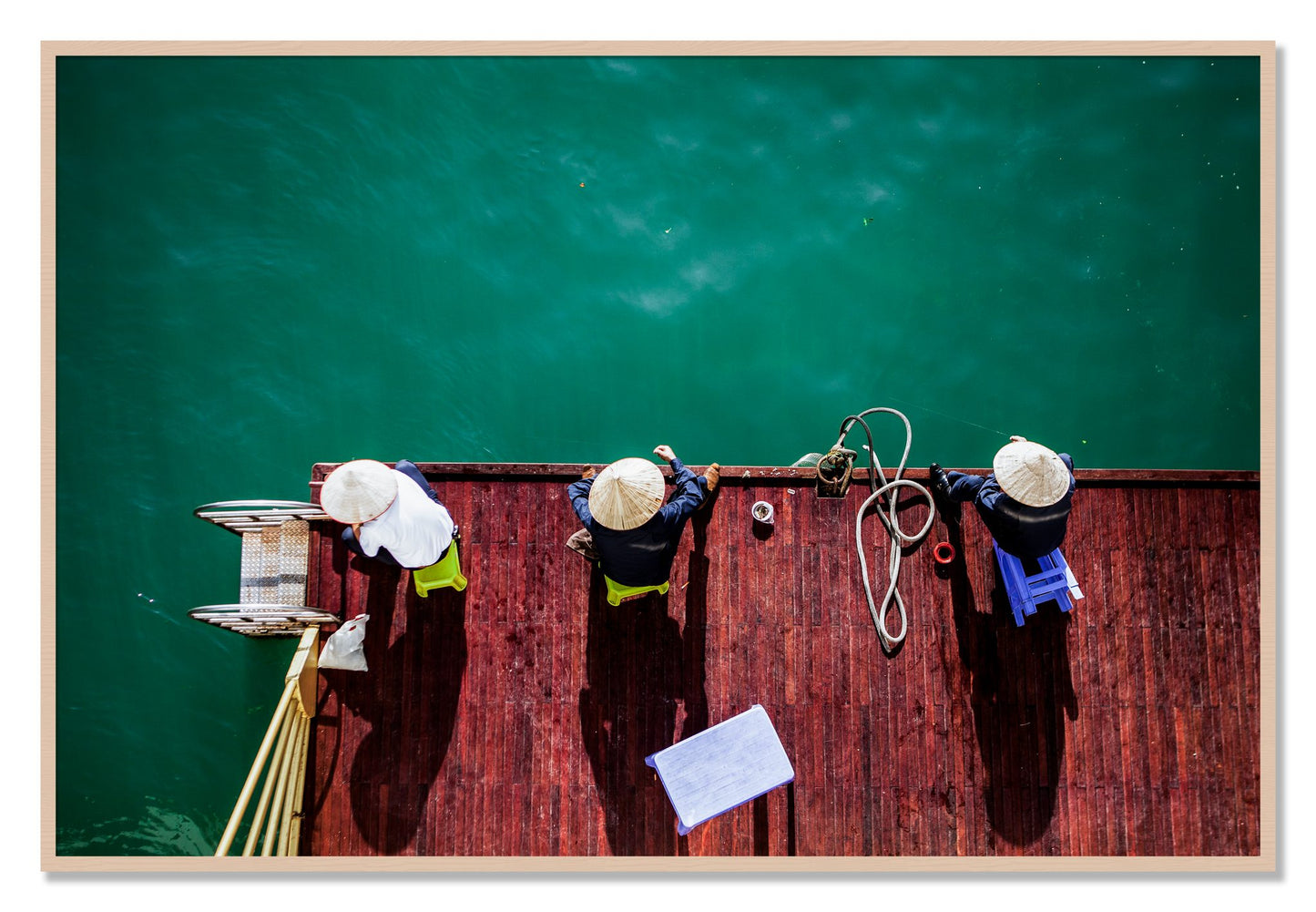 Framed photograph of Afternoon Ritual by Dylan Ozanich, Maple frame, Full Bleed