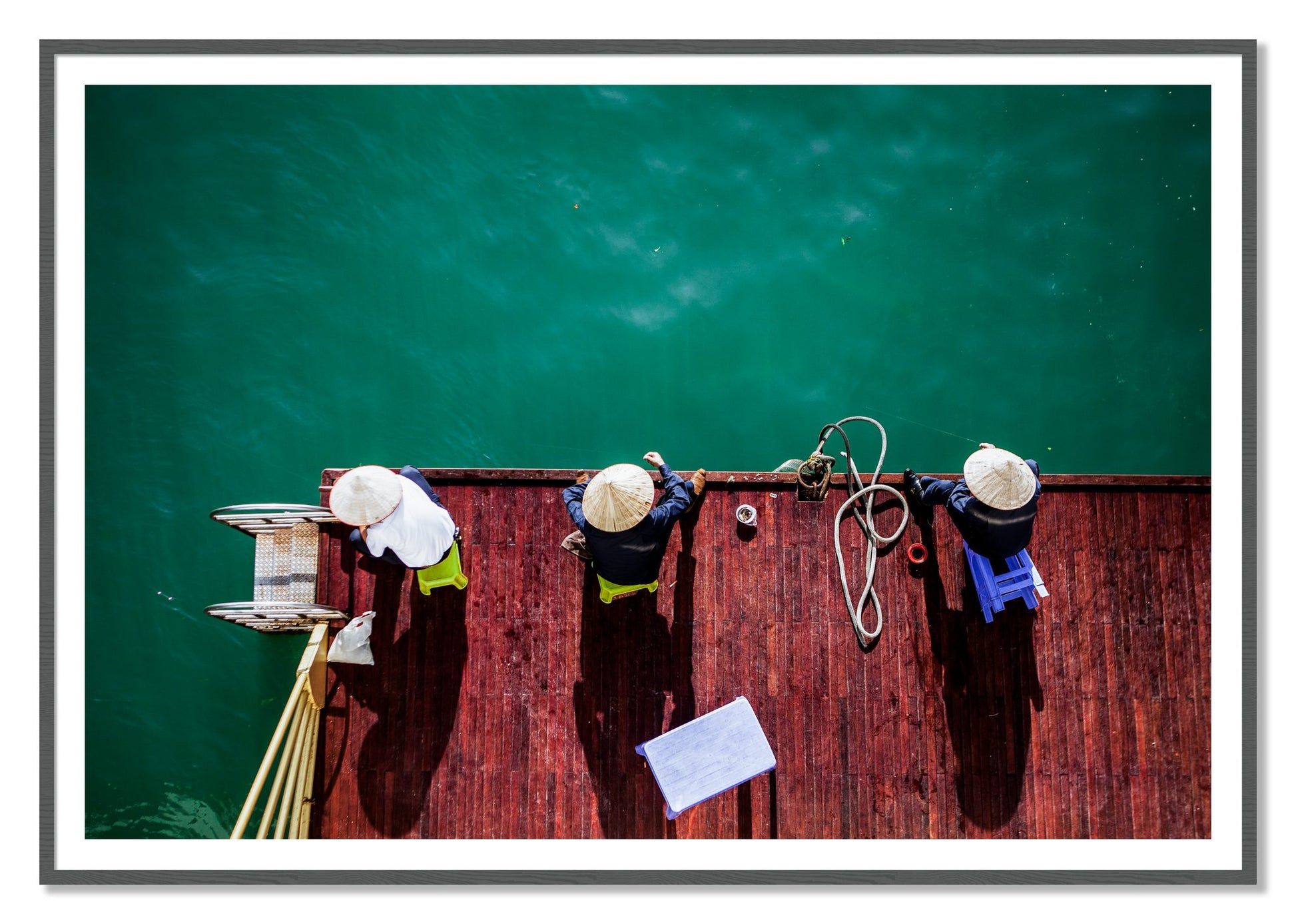 Framed photograph of Afternoon Ritual by Dylan Ozanich, Grey frame, Borders