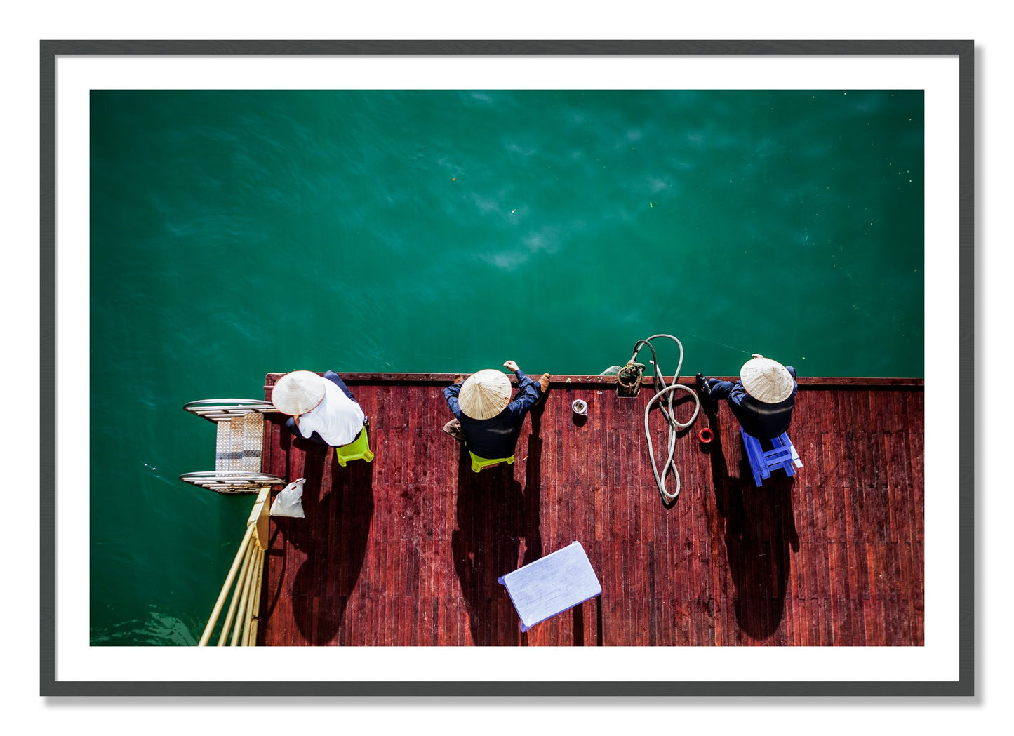 Framed photograph of Afternoon Ritual by Dylan Ozanich, Grey frame, Borders