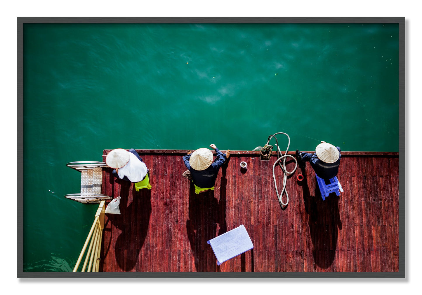 Framed photograph of Afternoon Ritual by Dylan Ozanich, Grey frame, Full Bleed