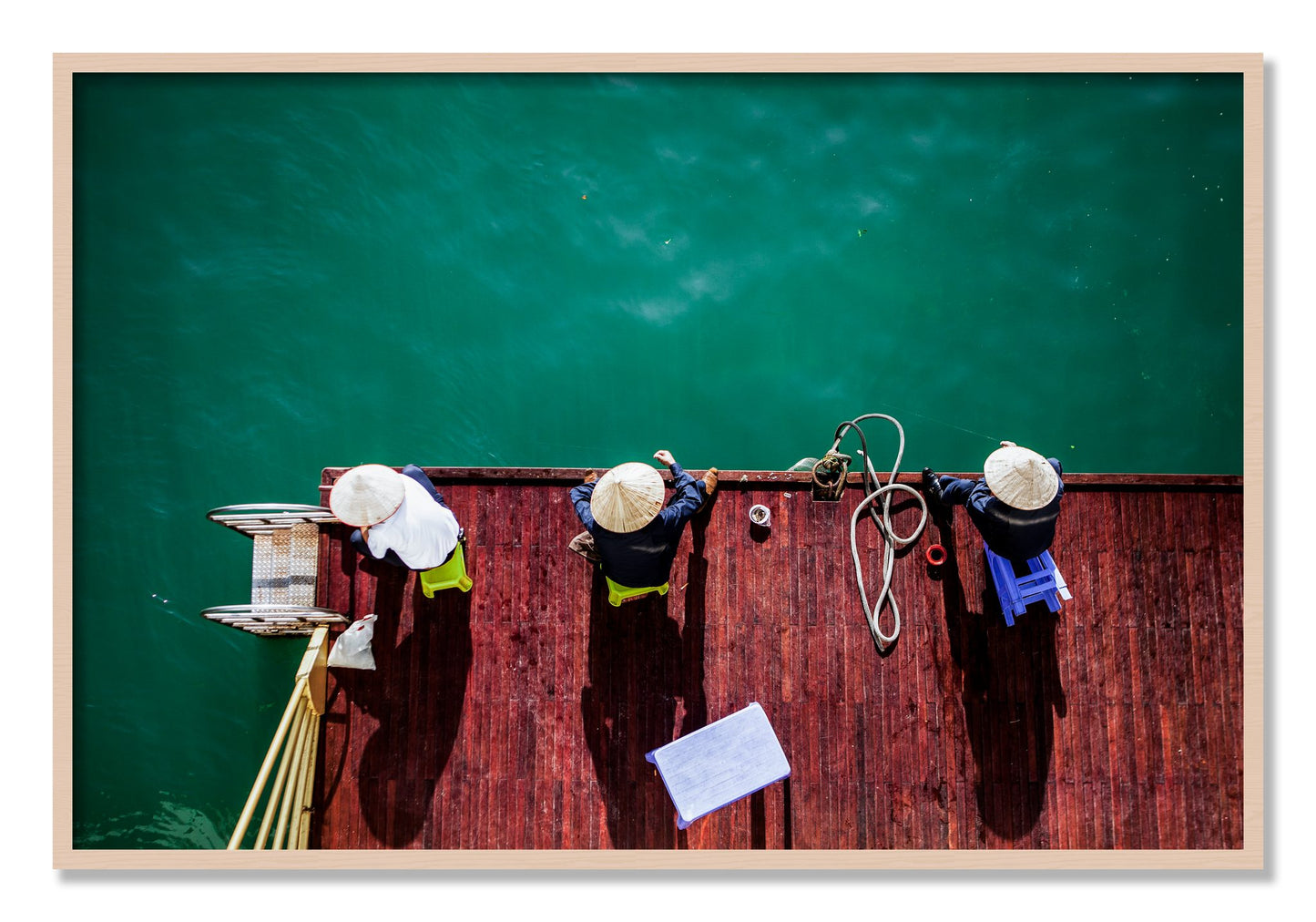 Framed photograph of Afternoon Ritual by Dylan Ozanich, Maple frame, Full Bleed