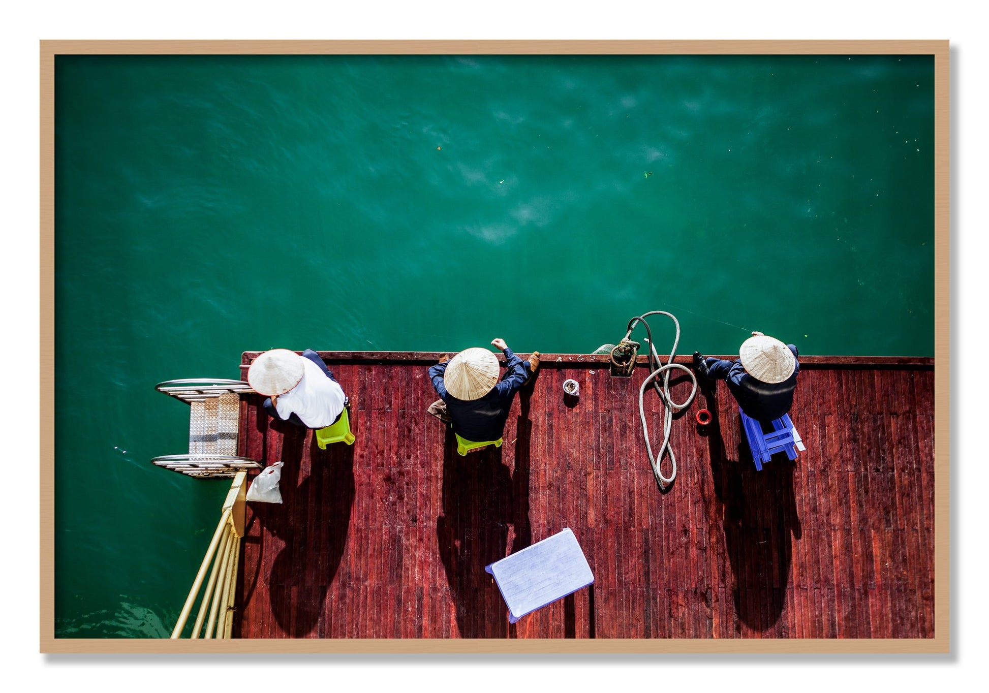 Framed photograph of Afternoon Ritual by Dylan Ozanich, Oak frame, Full Bleed