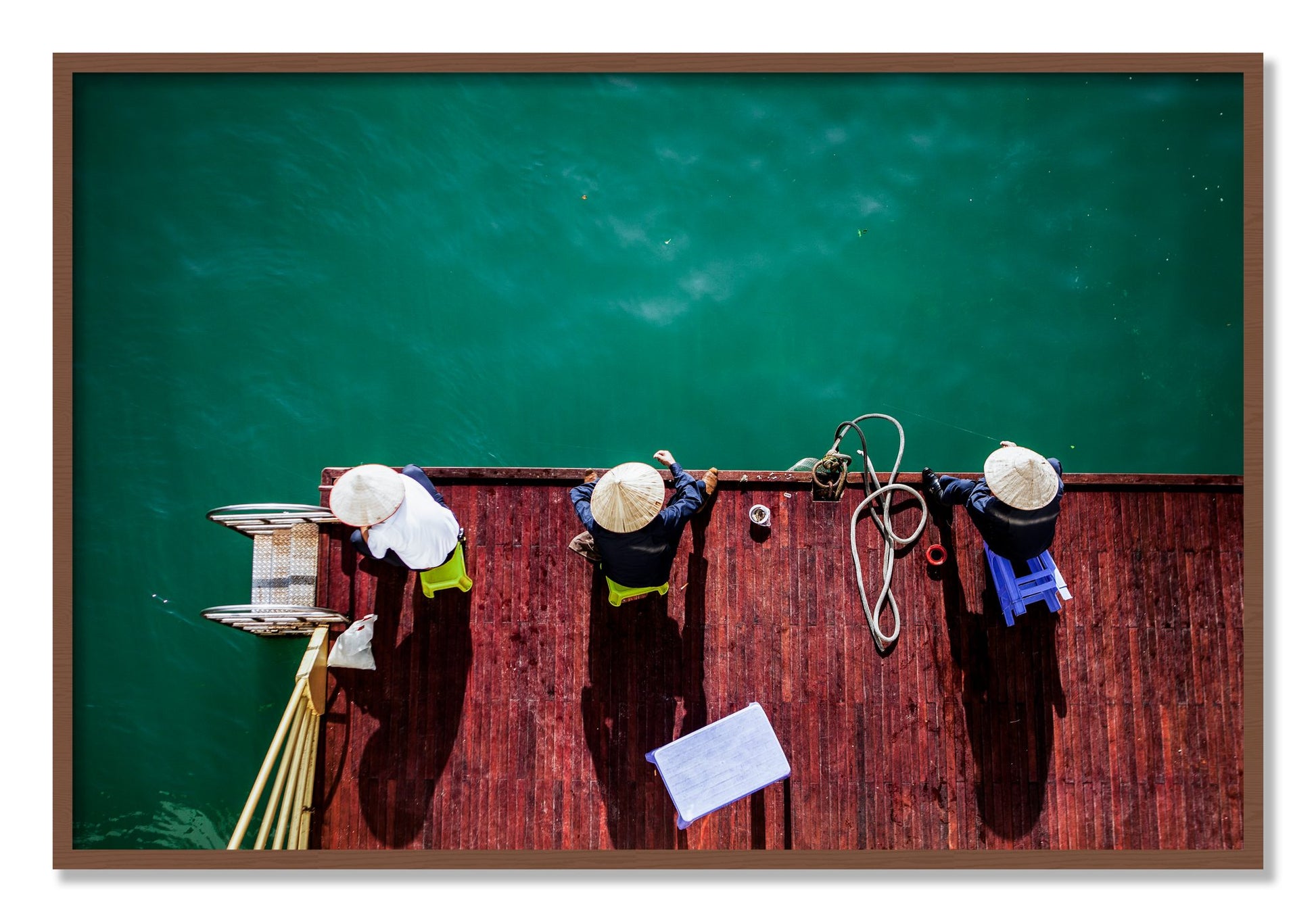 Framed photograph of Afternoon Ritual by Dylan Ozanich, Walnut frame, Full Bleed