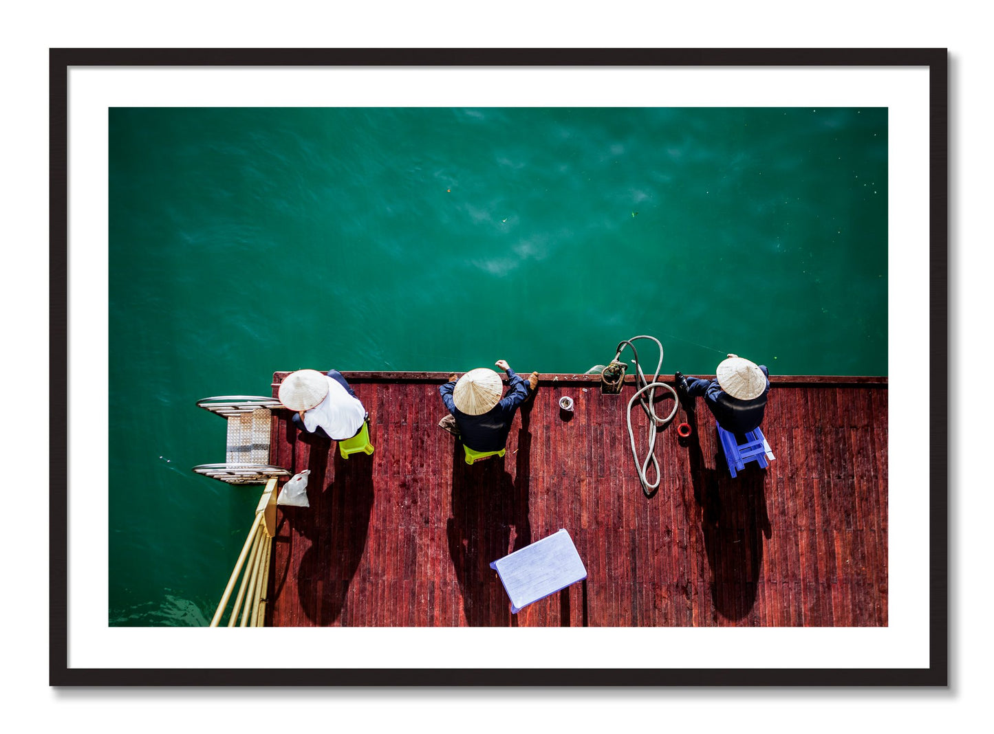 Framed photograph of Afternoon Ritual by Dylan Ozanich, Black Walnut frame, Borders