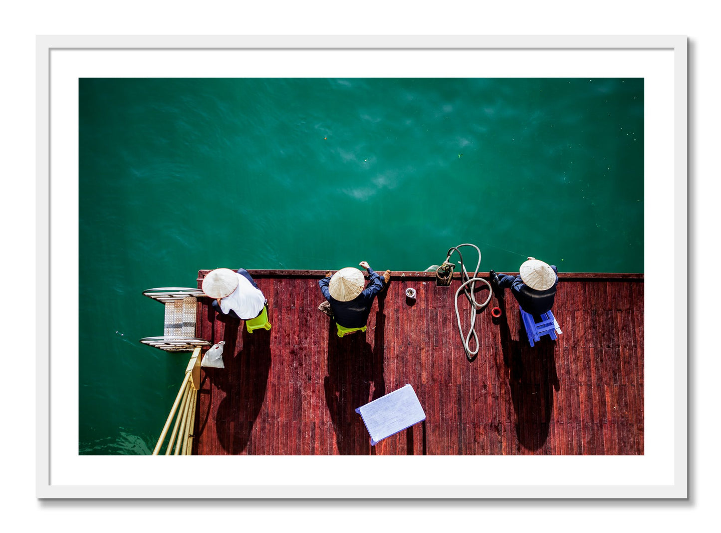 Framed photograph of Afternoon Ritual by Dylan Ozanich, White frame, Borders
