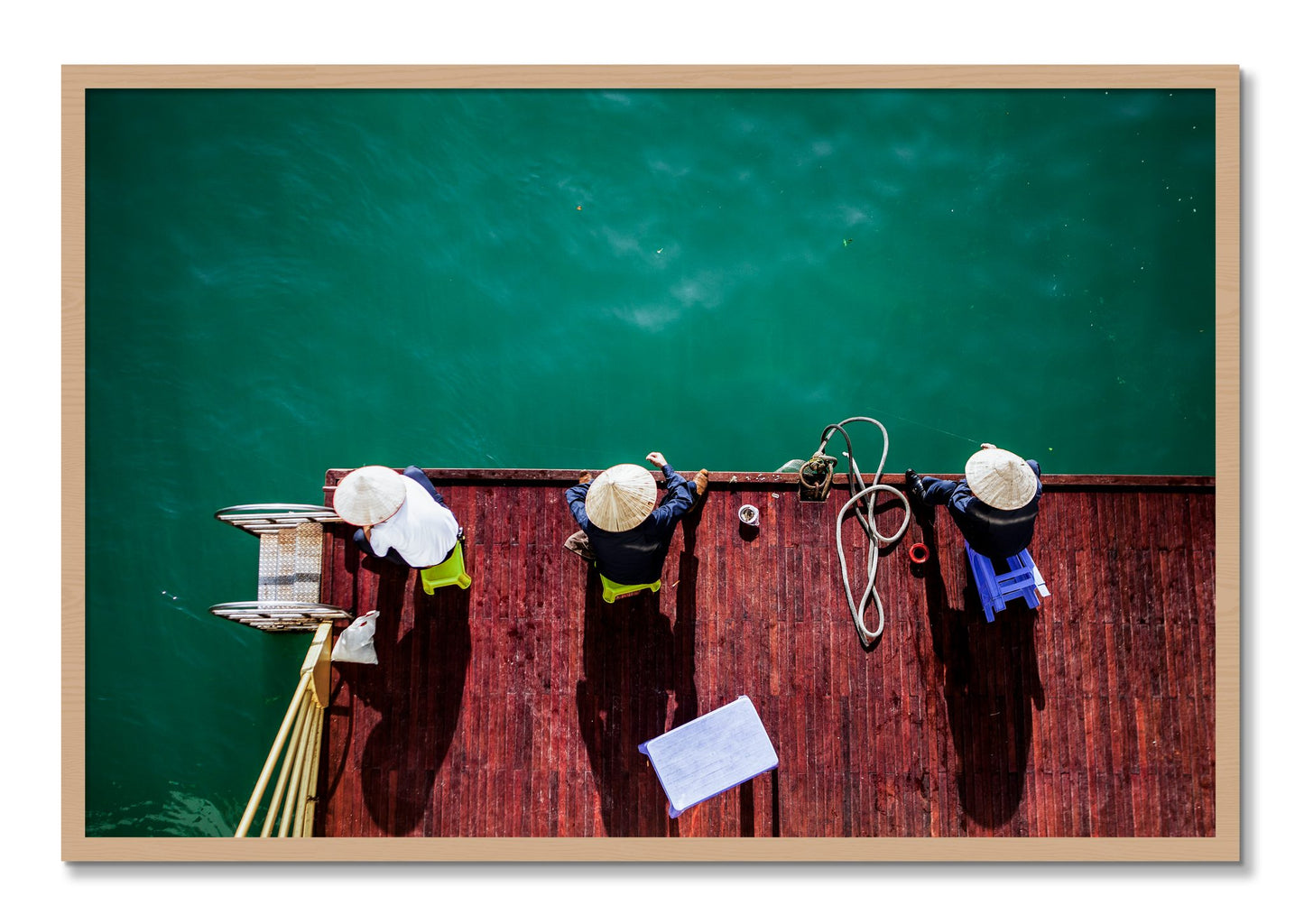 Framed photograph of Afternoon Ritual by Dylan Ozanich, Oak frame, Full Bleed